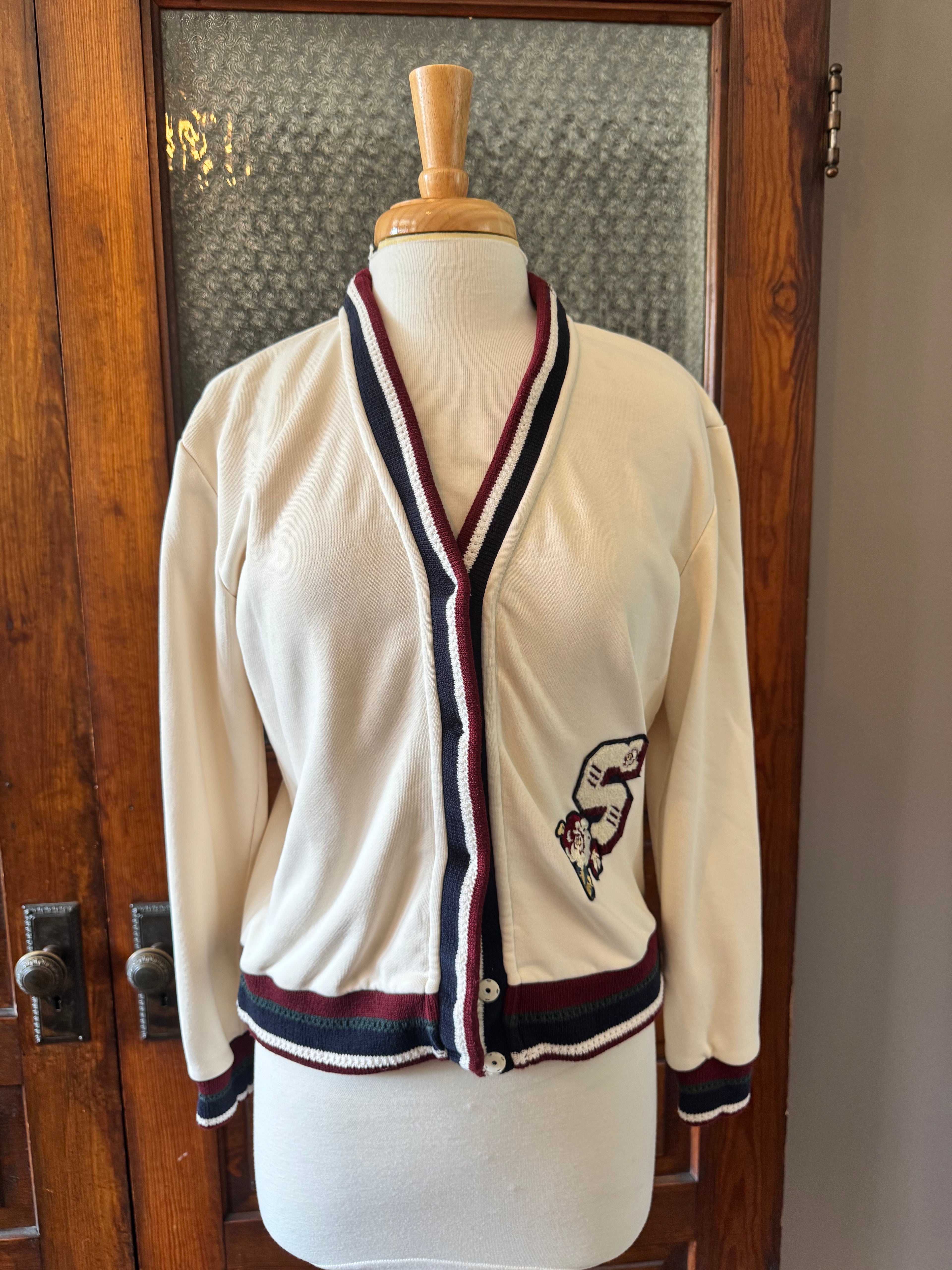 Scotch & Soda Planet Love Varsity Cardigan Organic Cotton Size S