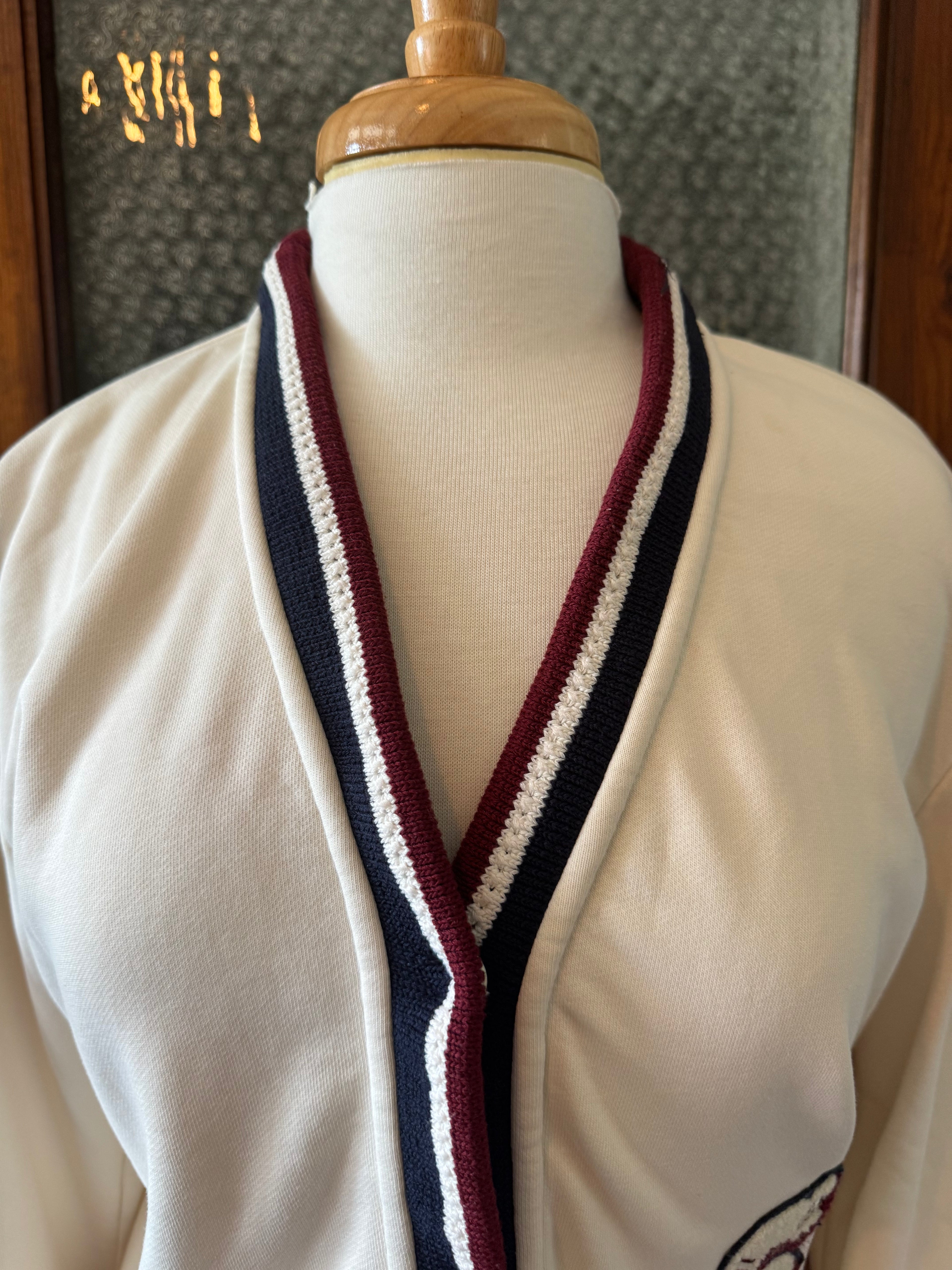 Scotch & Soda Planet Love Varsity Cardigan Organic Cotton Size S