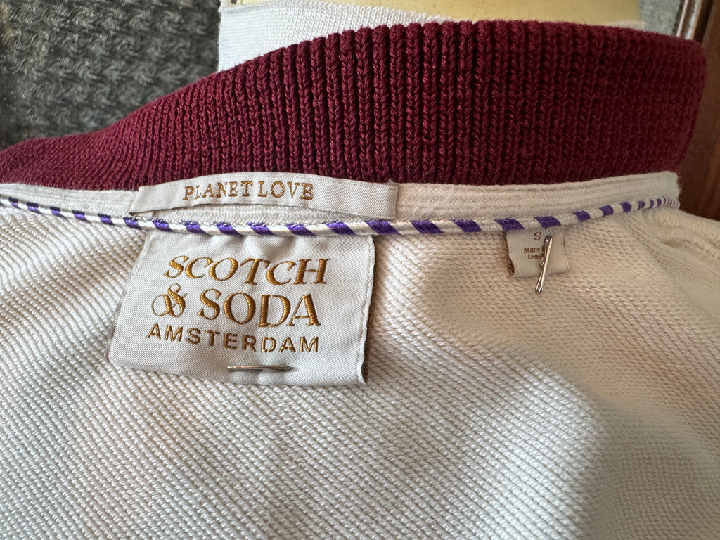 Scotch & Soda Planet Love Varsity Cardigan Organic Cotton Size S