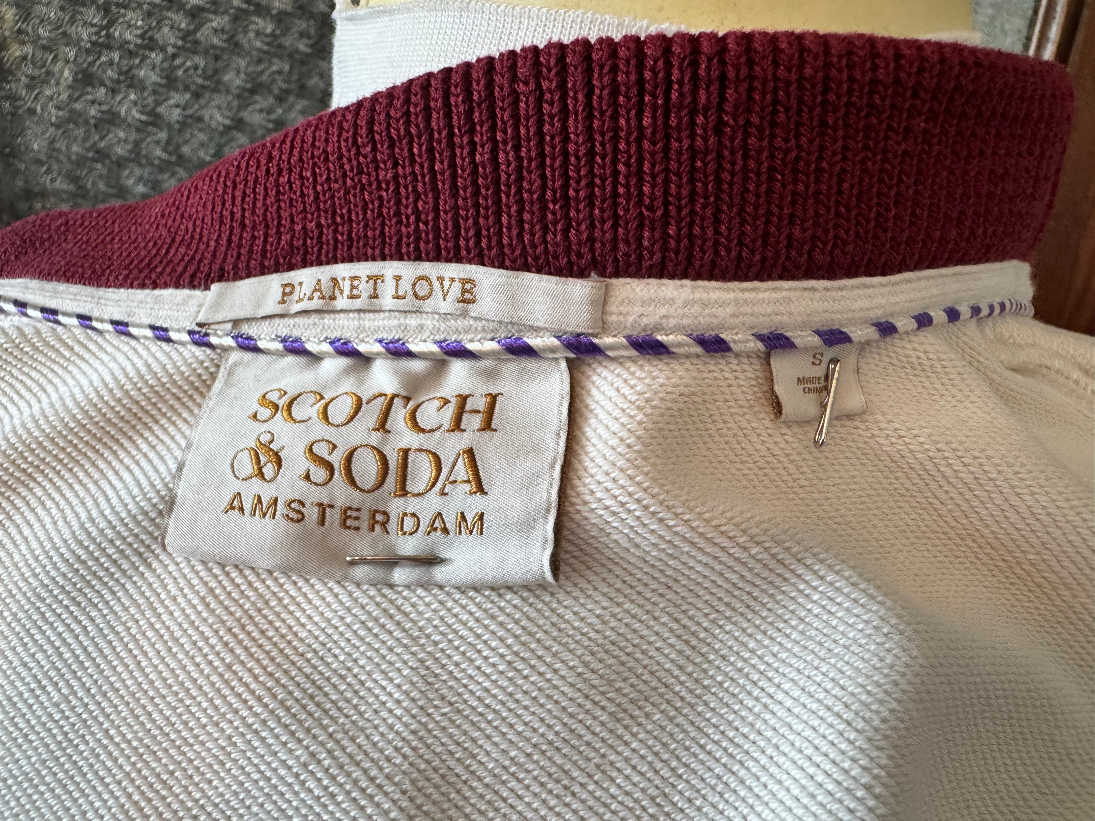 Scotch & Soda Planet Love Varsity Cardigan Organic Cotton Size S