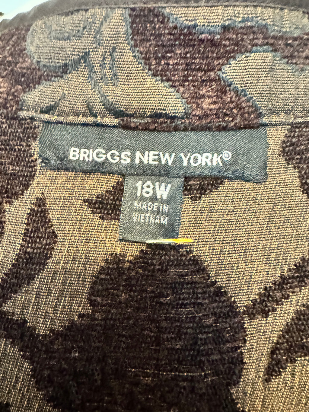Vintage Briggs New York Tapestry Jacket 18W Brown & Copper Jacquard