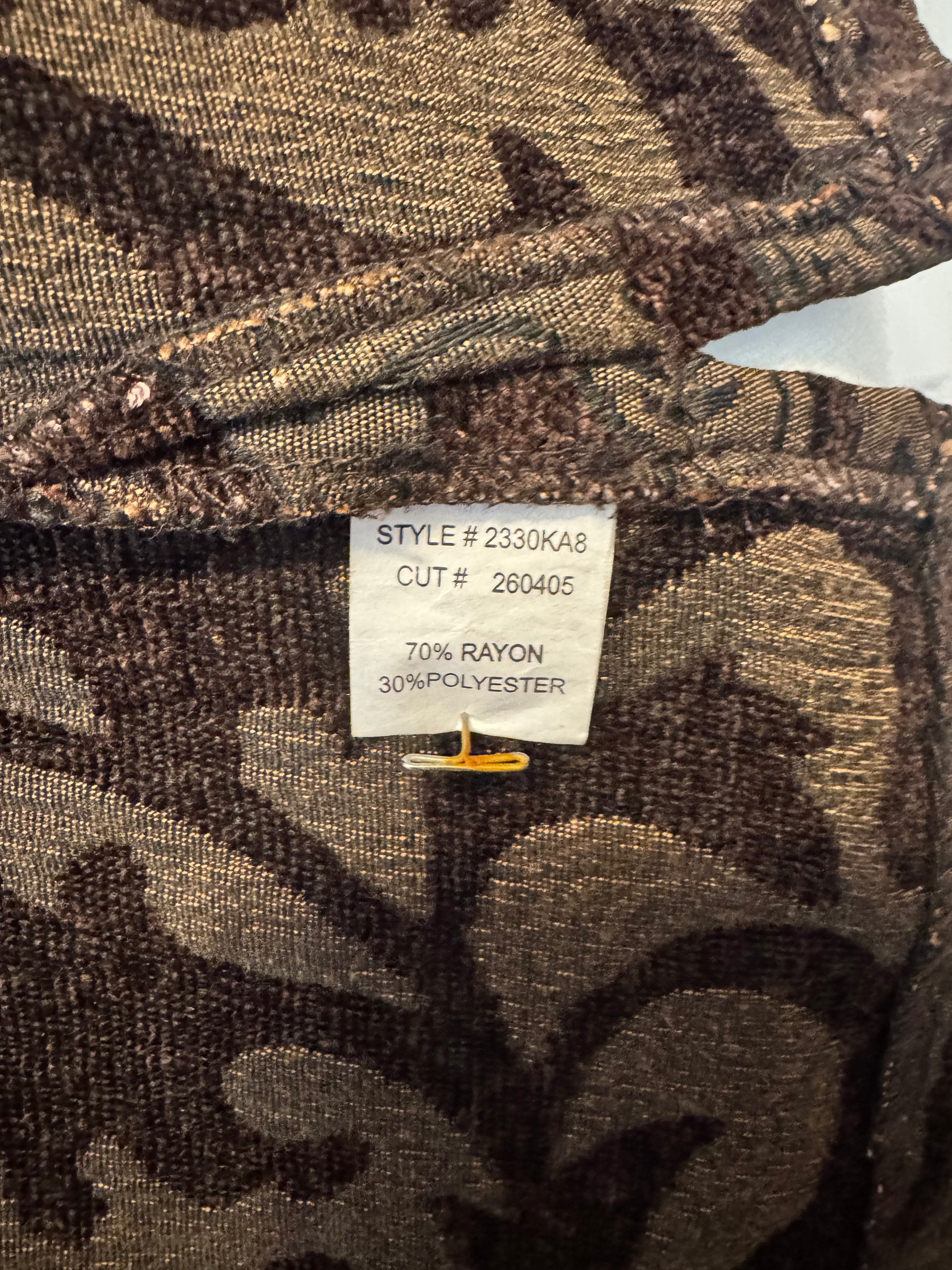 Vintage Briggs New York Tapestry Jacket 18W Brown & Copper Jacquard