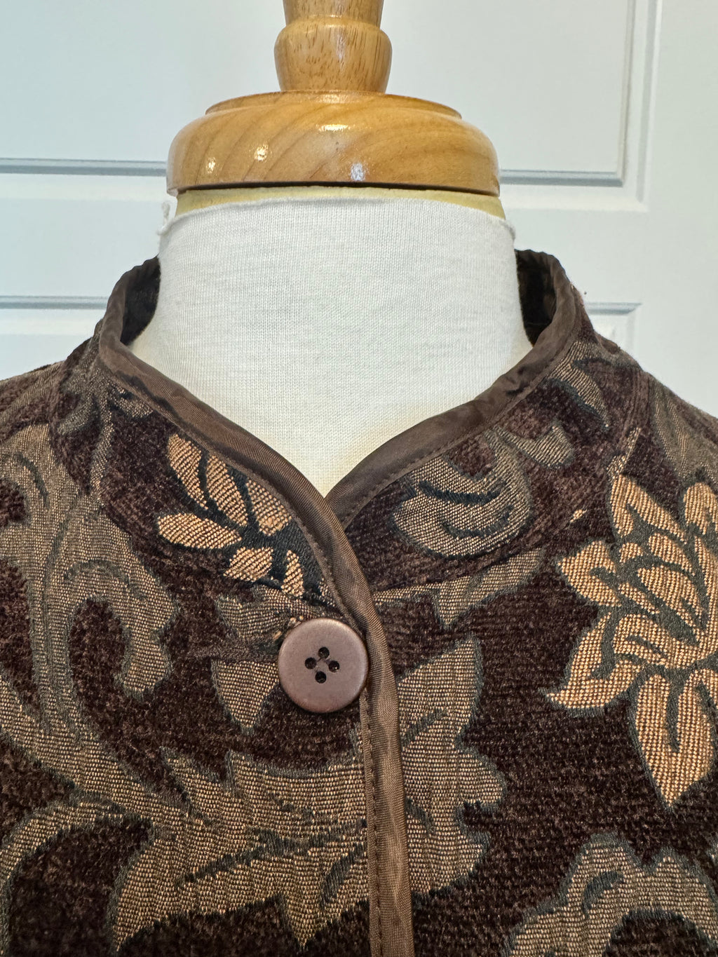 Vintage Briggs New York Tapestry Jacket 18W Brown & Copper Jacquard