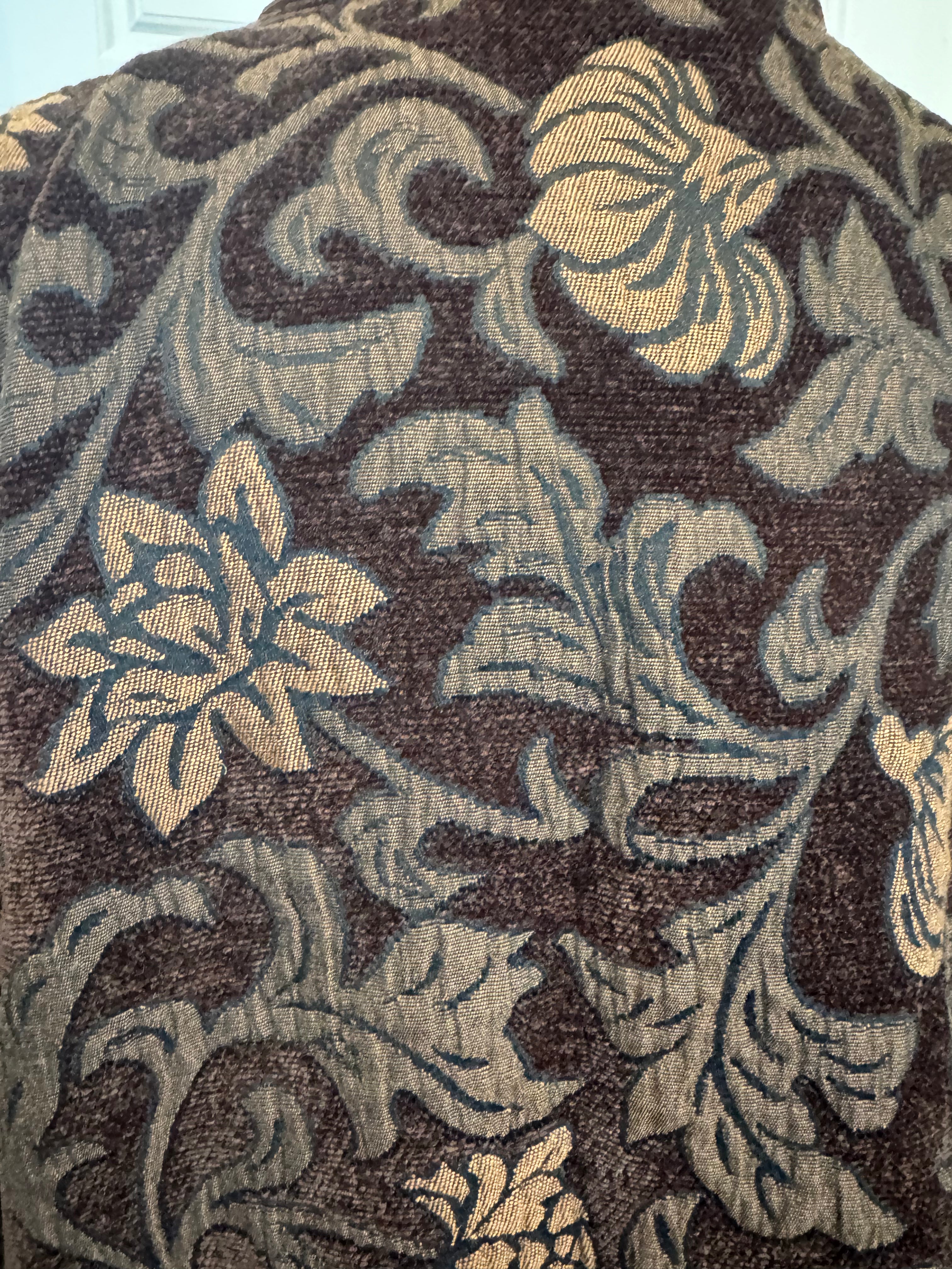 Vintage Briggs New York Tapestry Jacket 18W Brown & Copper Jacquard