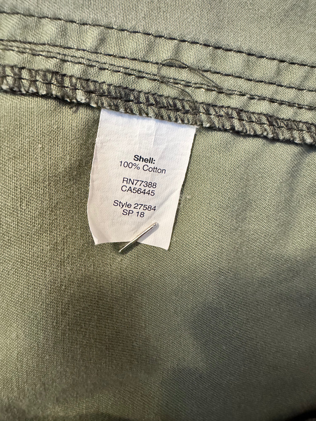 J.Crew 2018 Field Jacket s S Olive Green Resin Coated Cotton Utility 27584