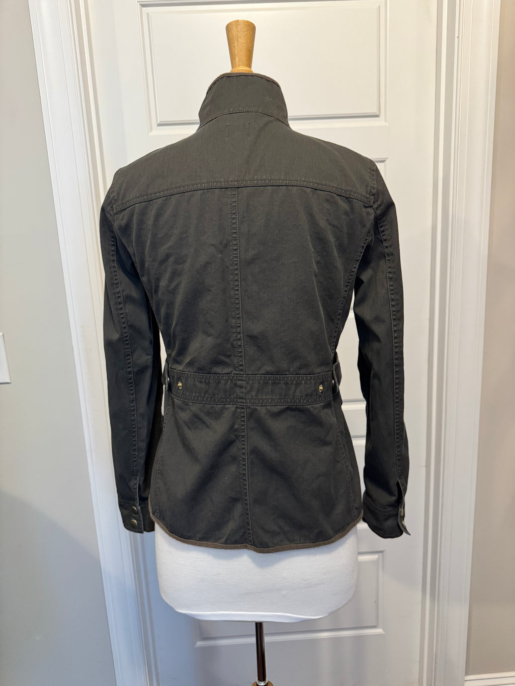 J.Crew 2018 Field Jacket s S Olive Green Resin Coated Cotton Utility 27584