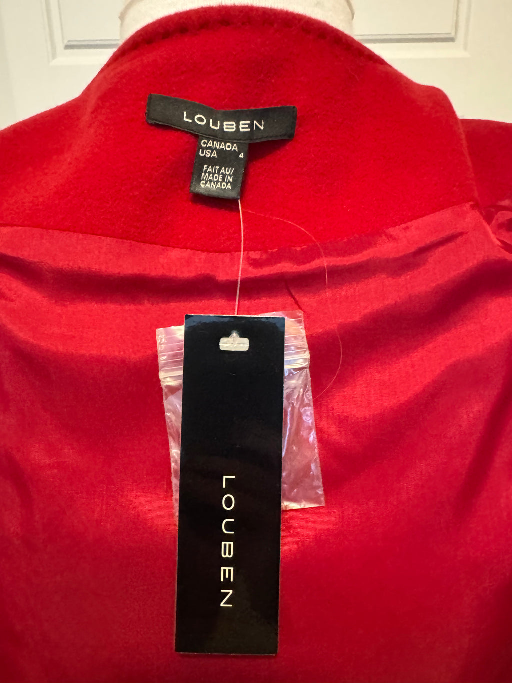 Vintage 1990s Louben Red Wool & Cashmere Jacket-NWT-Size 4
