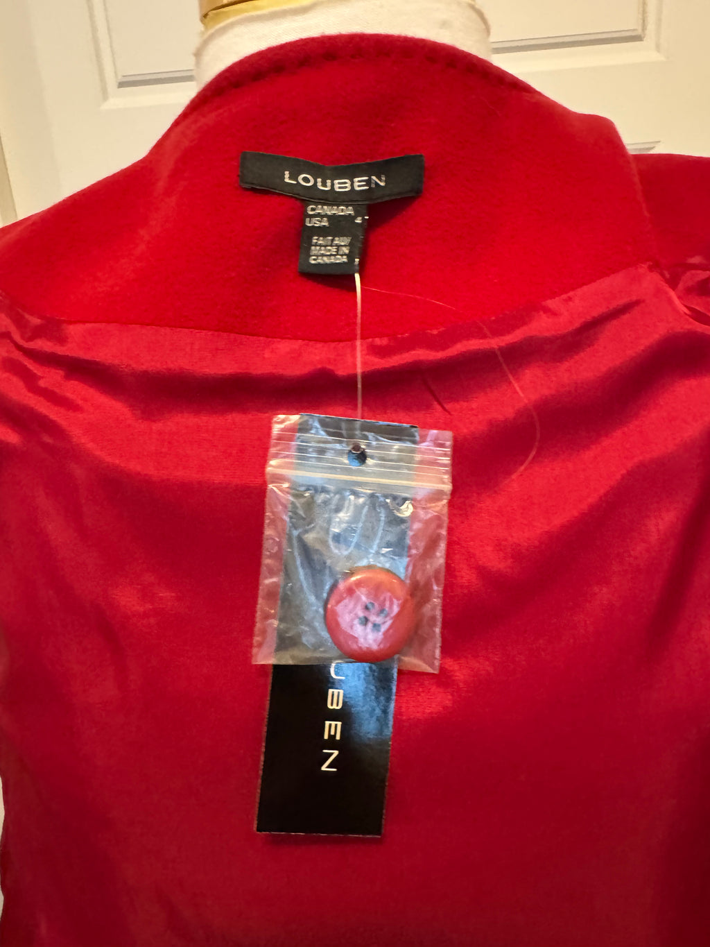 Vintage 1990s Louben Red Wool & Cashmere Jacket-NWT-Size 4
