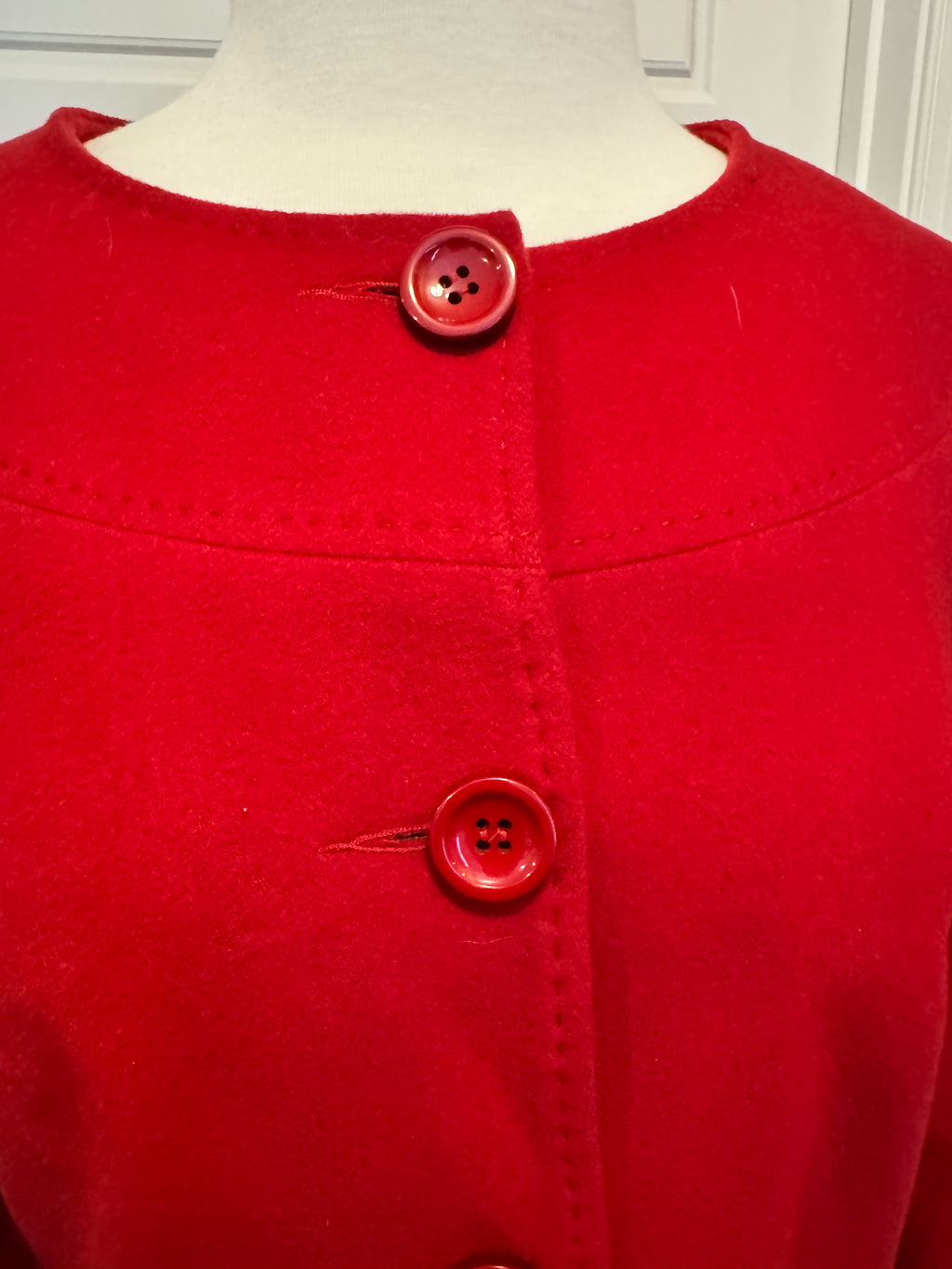 Vintage 1990s Louben Red Wool & Cashmere Jacket-NWT-Size 4