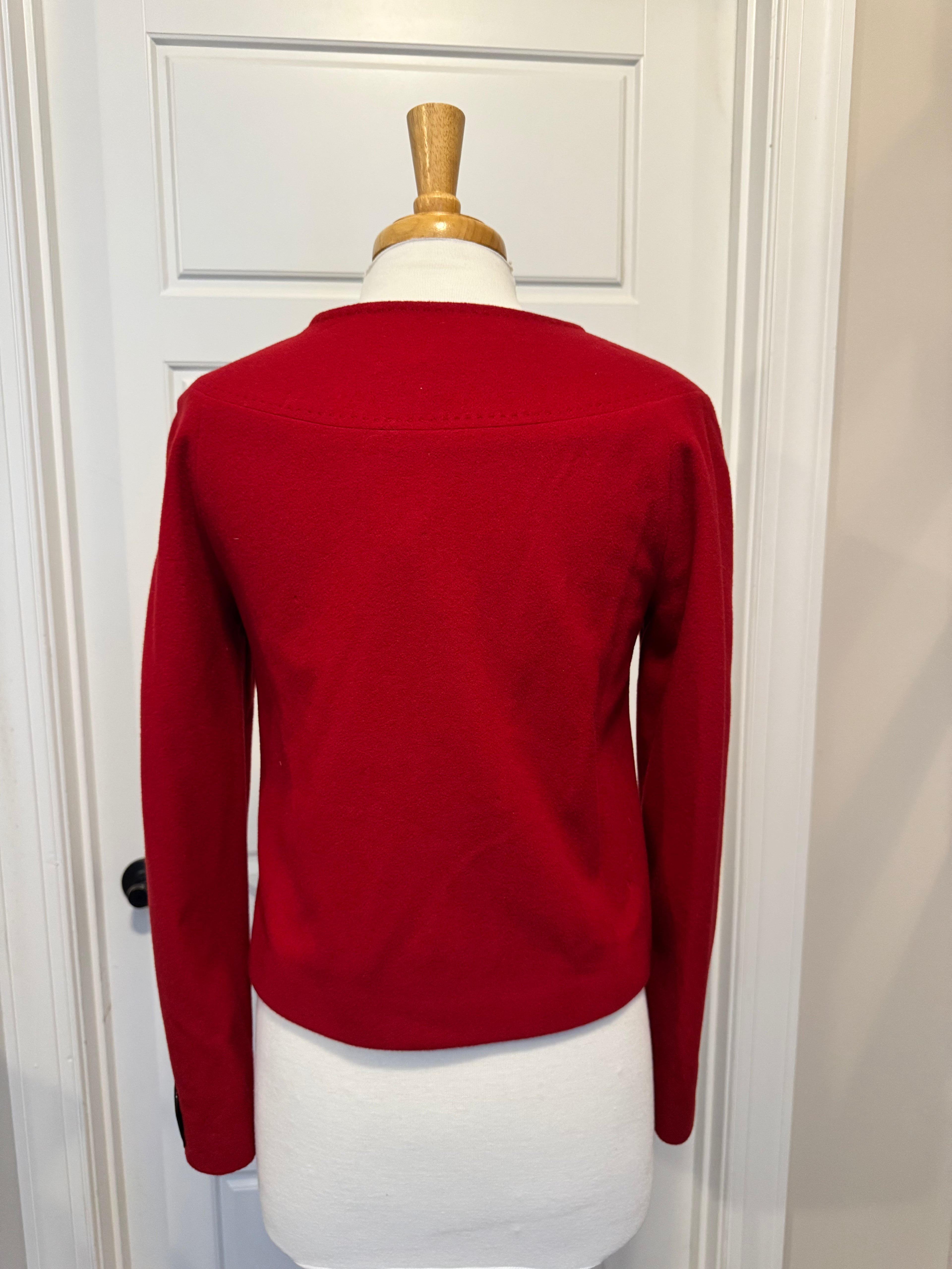 Vintage 1990s Louben Red Wool & Cashmere Jacket-NWT-Size 4