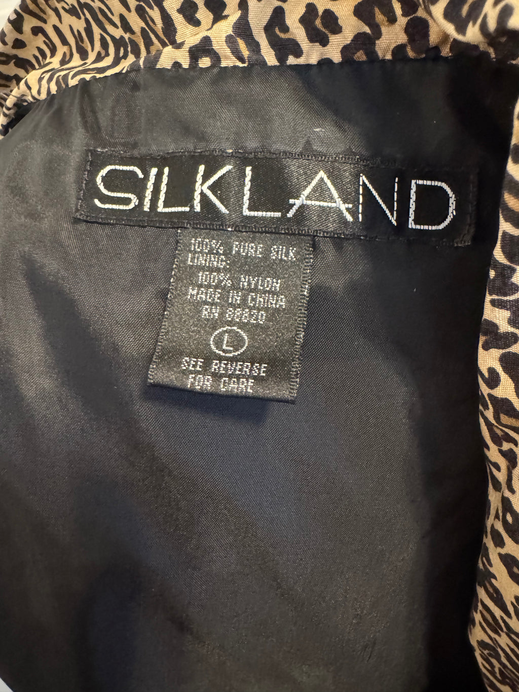 Vintage Y2K Silkland 100% Pure Silk Leopard Vest-Size Large