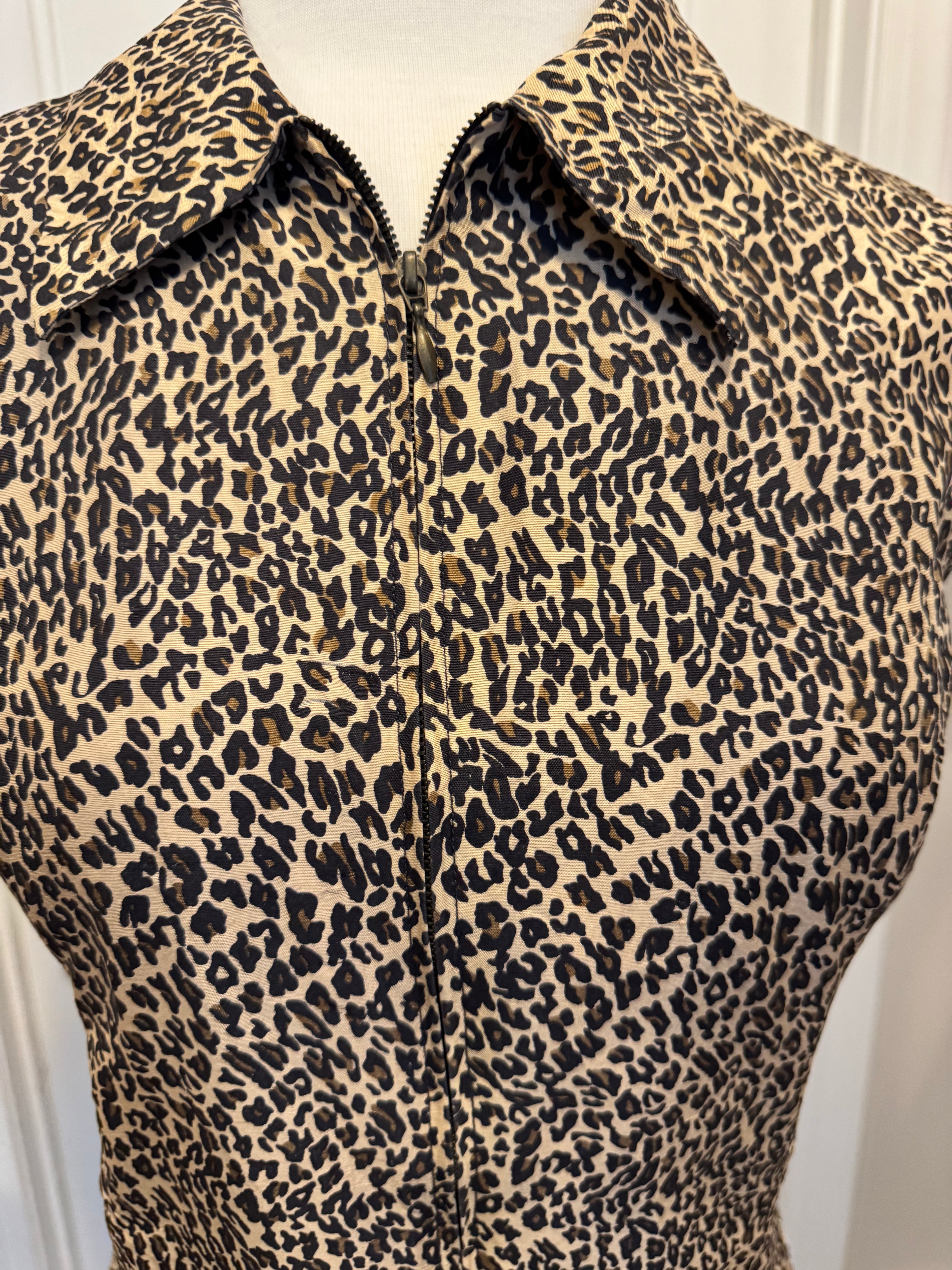 Vintage Y2K Silkland 100% Pure Silk Leopard Vest-Size Large