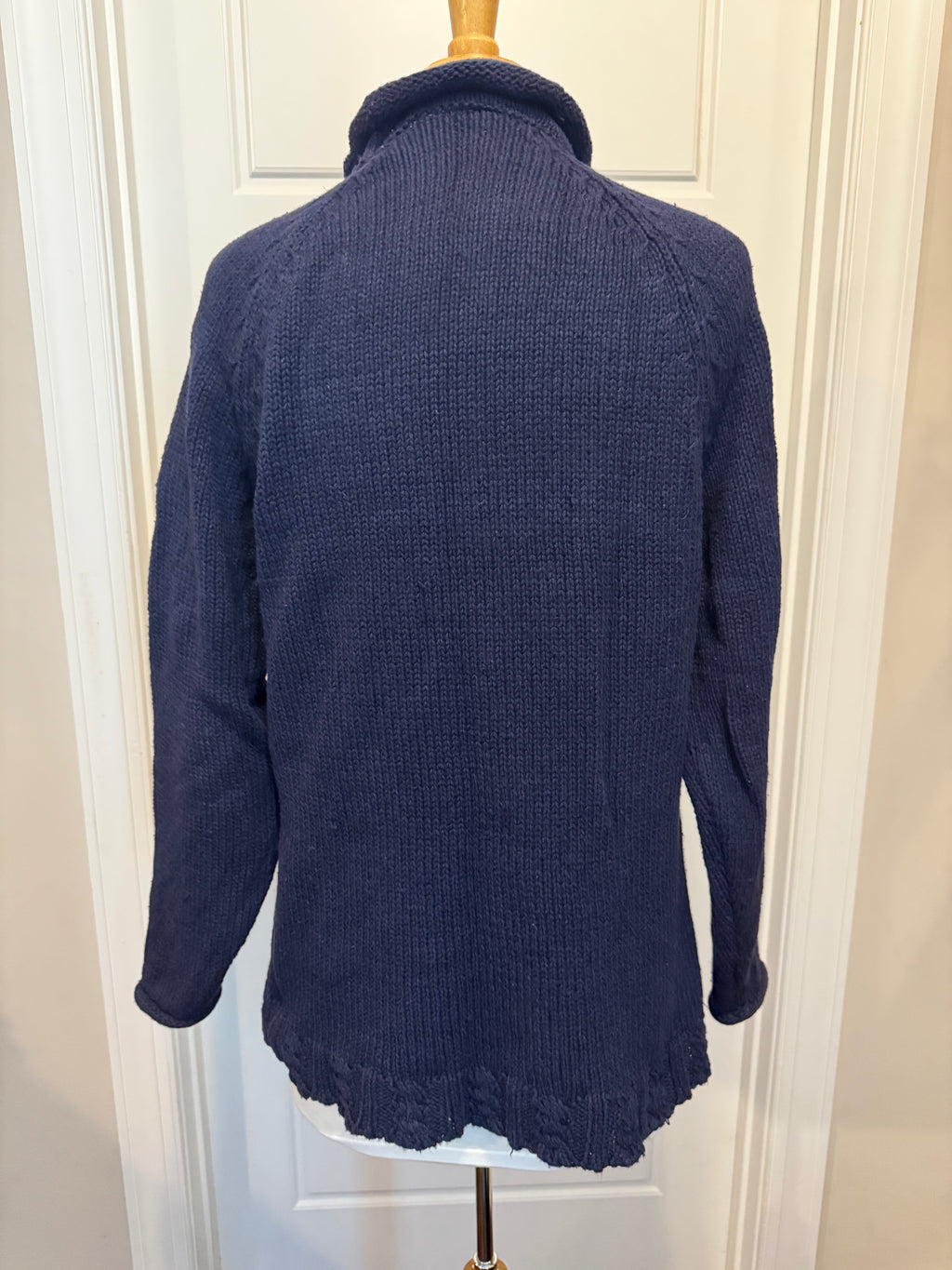 Vintage 955 Originals Navy Ramie Cotton Knit Turtleneck Sweater Medium