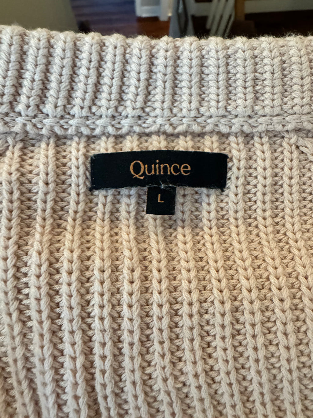 Quince 100% Organic Cotton Fisherman Crew Sweater Pink Large LNWOT