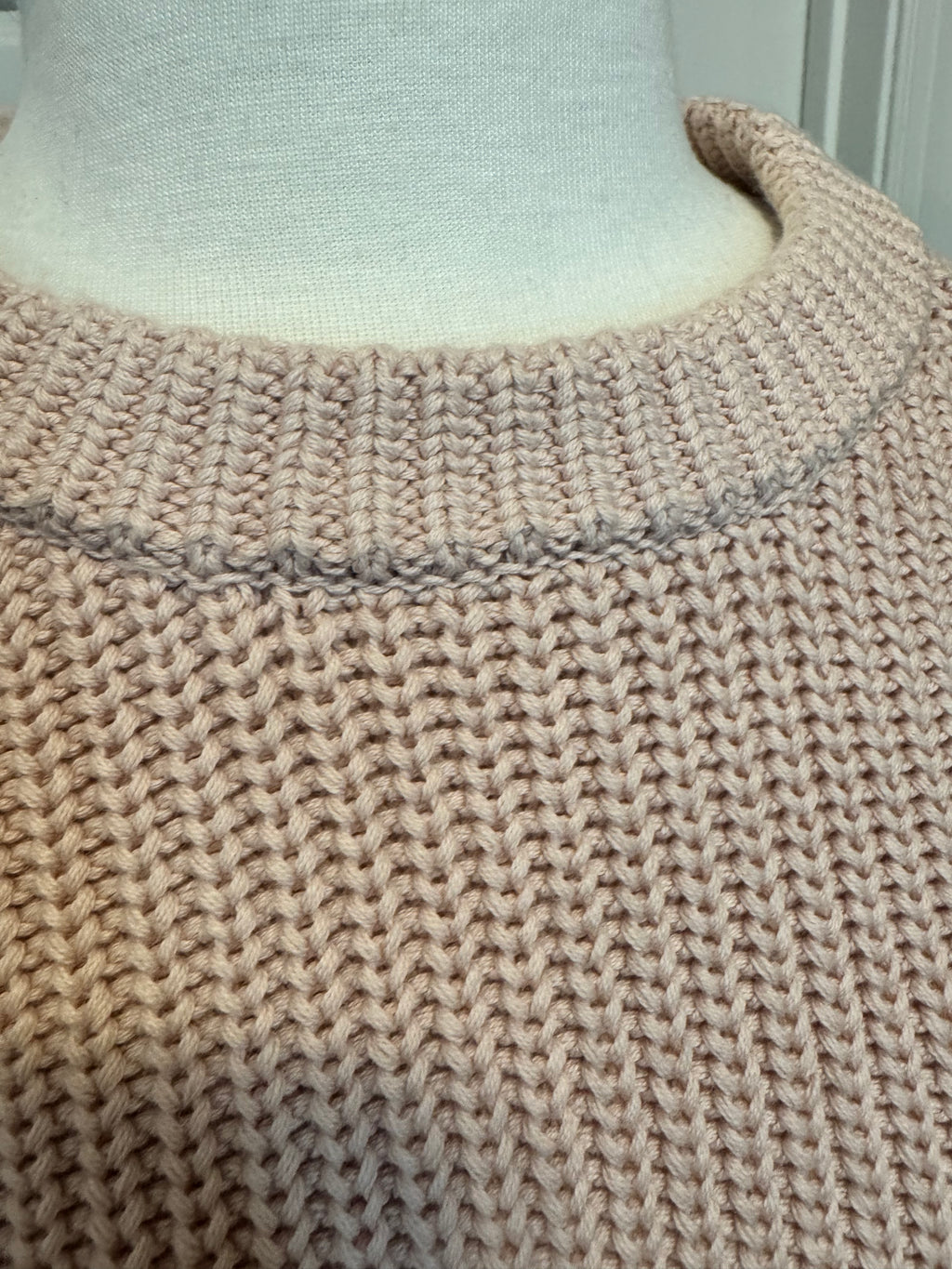 Quince 100% Organic Cotton Fisherman Crew Sweater Pink Large LNWOT