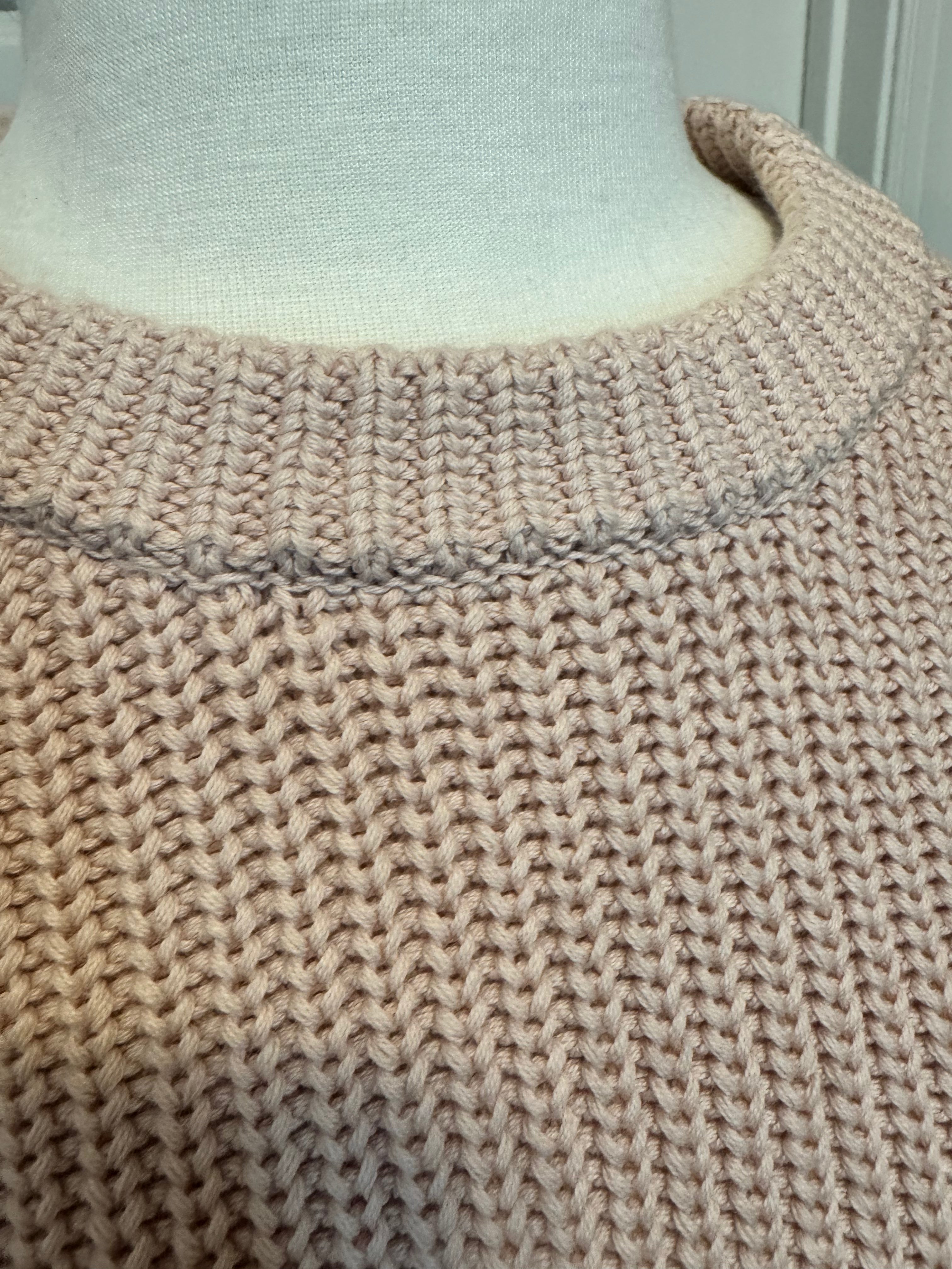 Quince 100% Organic Cotton Fisherman Crew Sweater Pink Large LNWOT