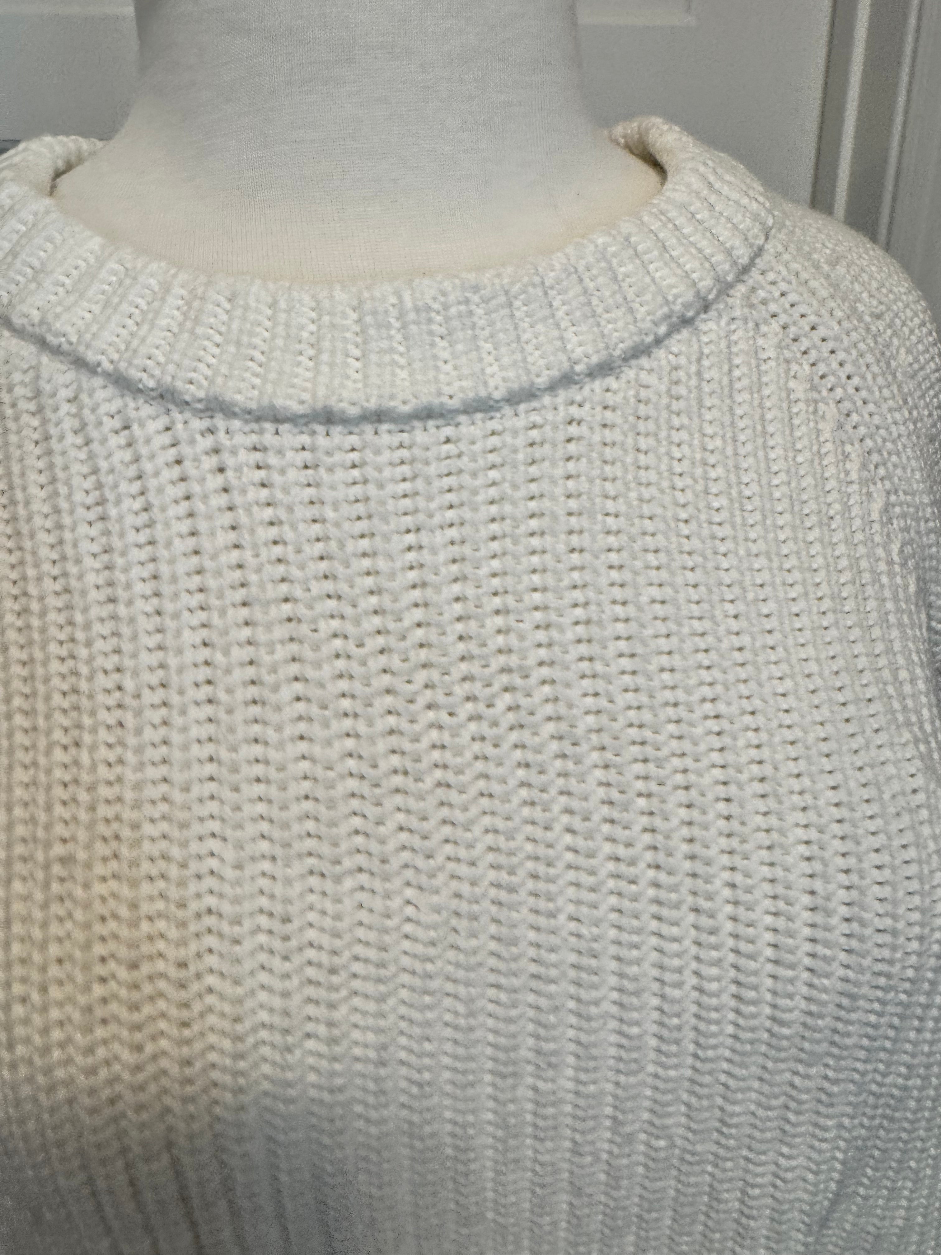 Quince 100% Organic Cotton Fisherman Crew Sweater Ivory Large LNWOT