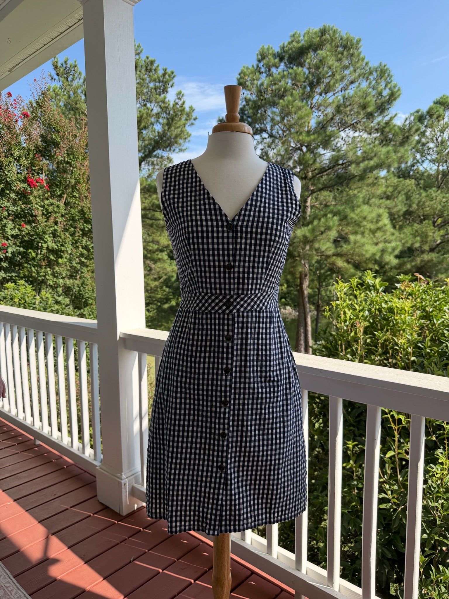 J. Crew Gingham Button-Front Dress