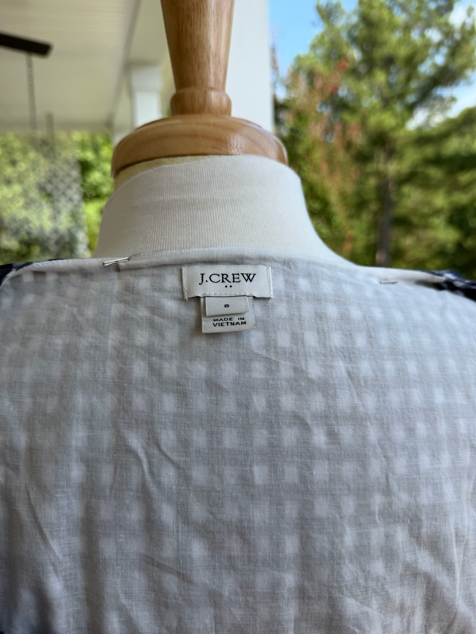 J. Crew Gingham Button-Front Dress