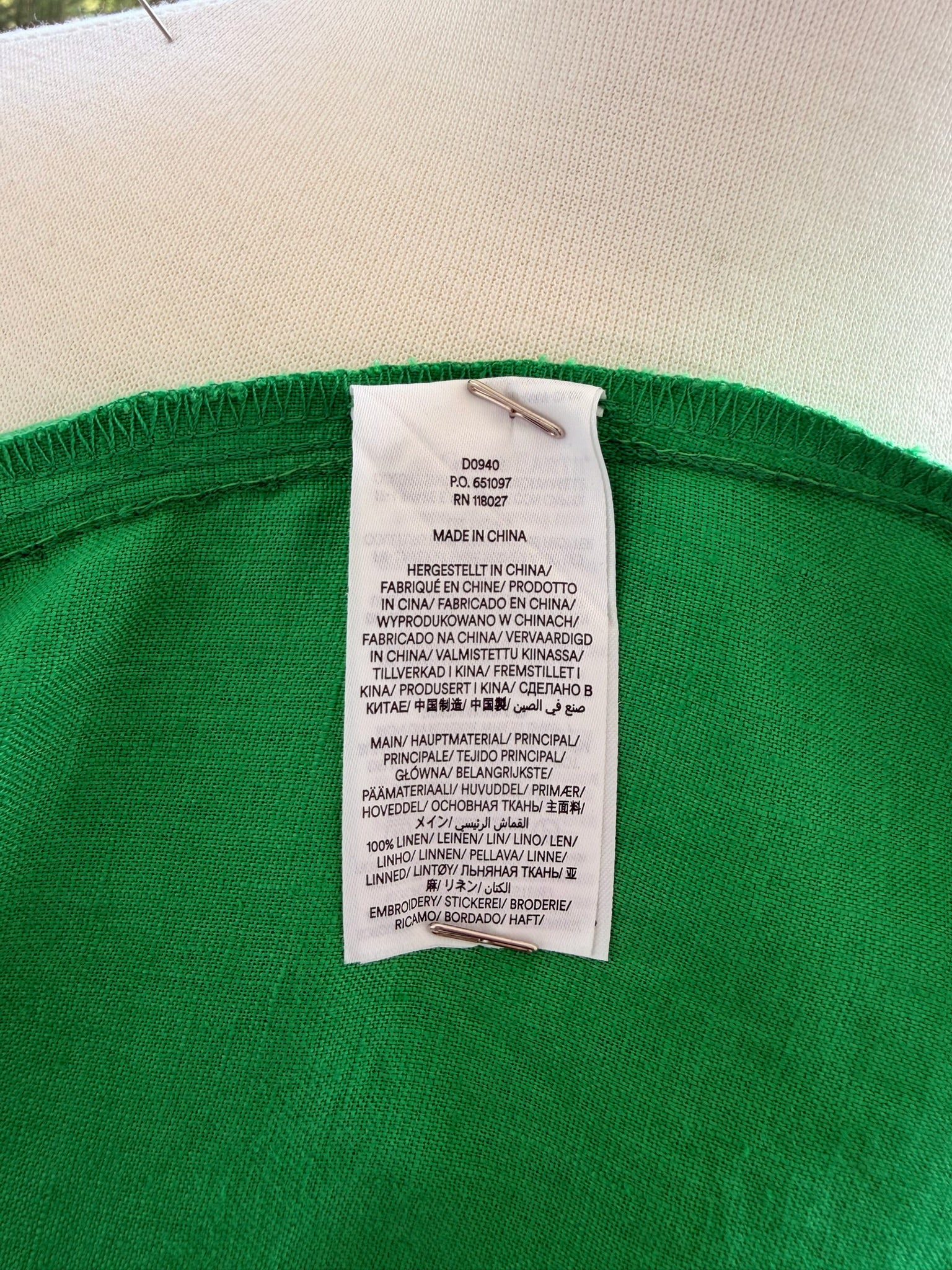 Boden Linen Embroidered Green MaxiDress