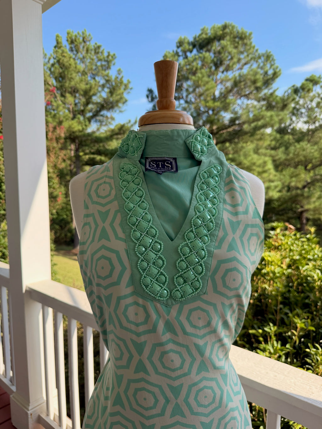 Vintage Silk Mint Halter Maxi Dress