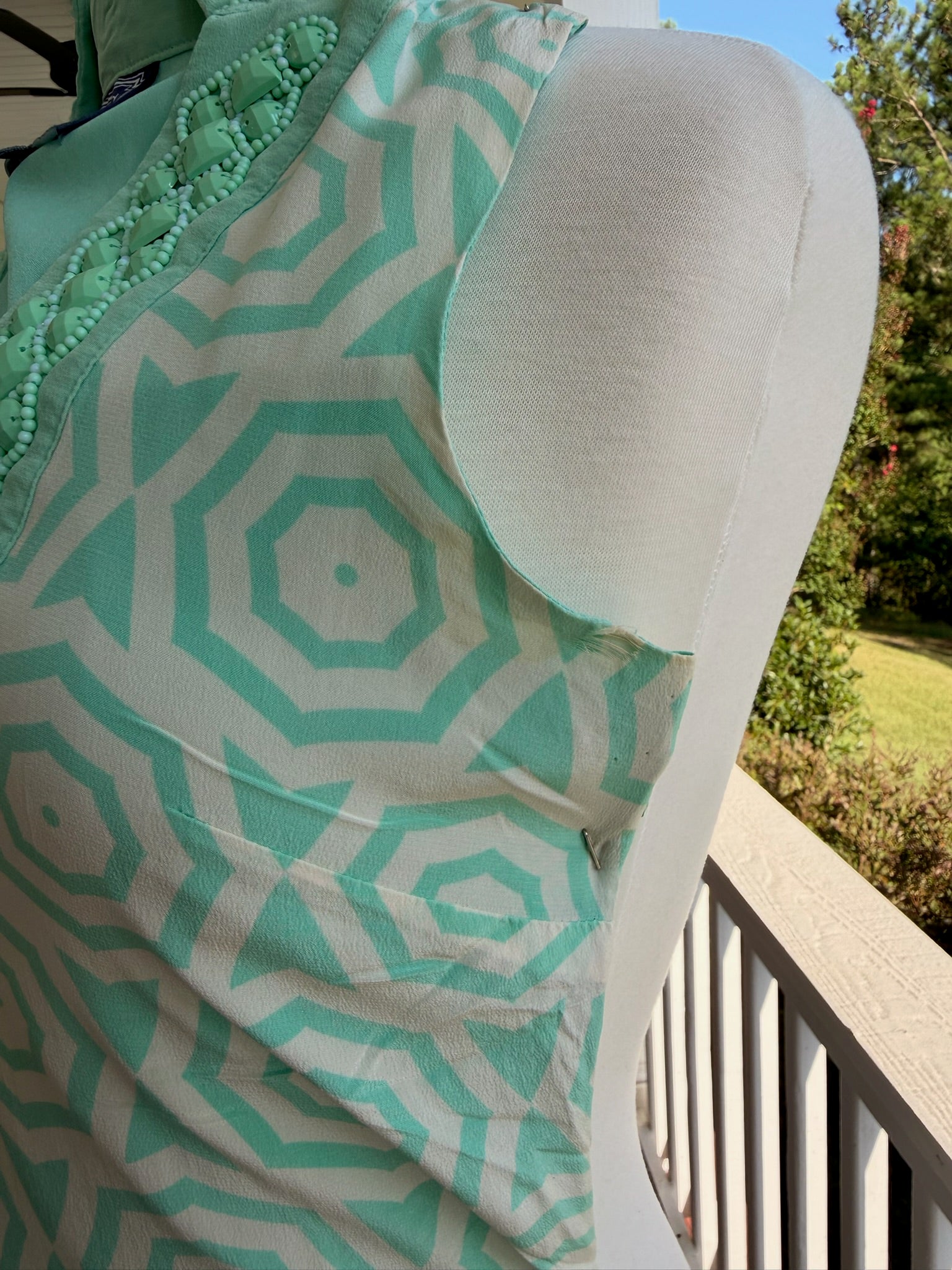 Vintage Silk Mint Halter Maxi Dress