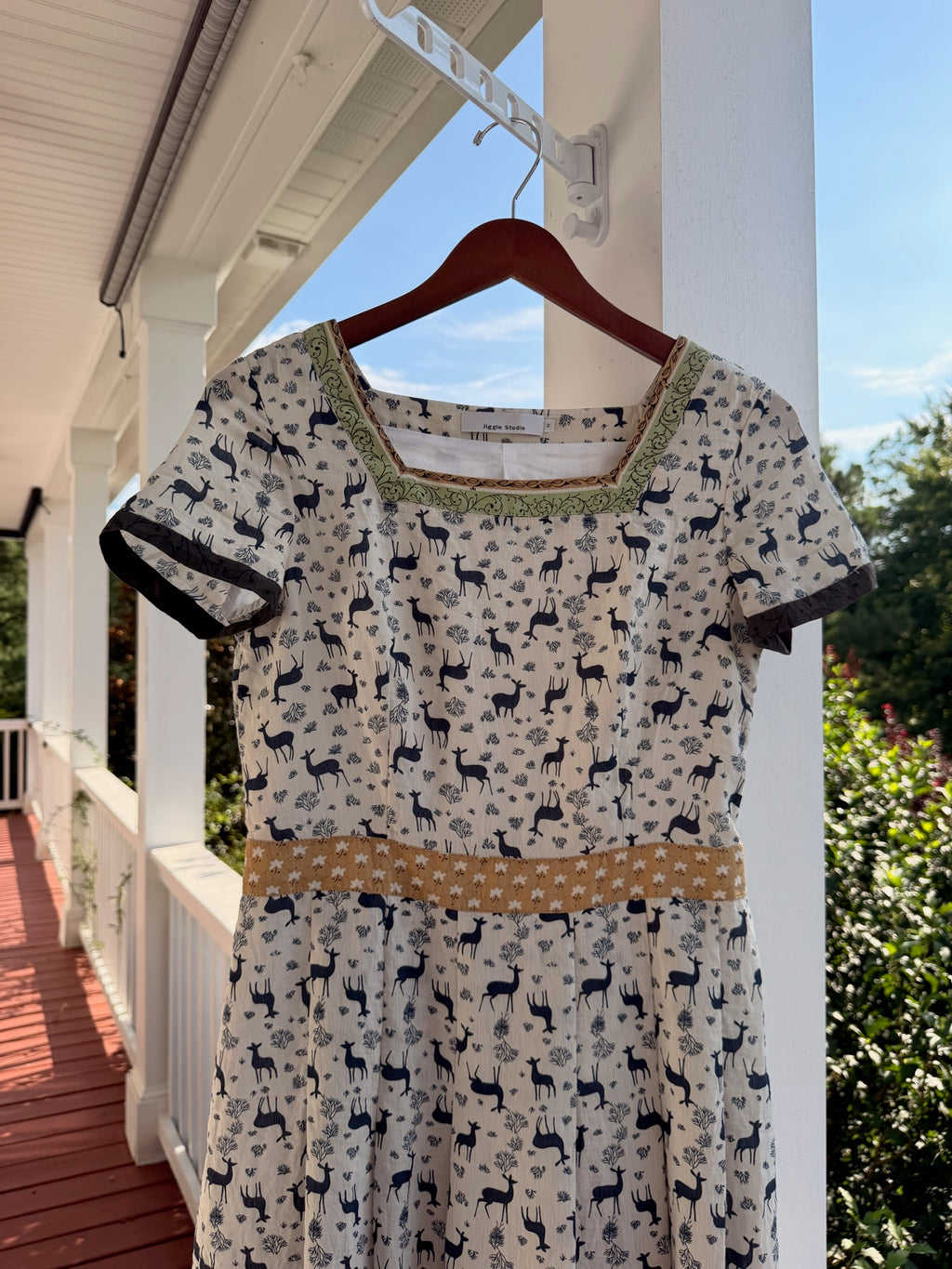 Vintage Deer Print Dress