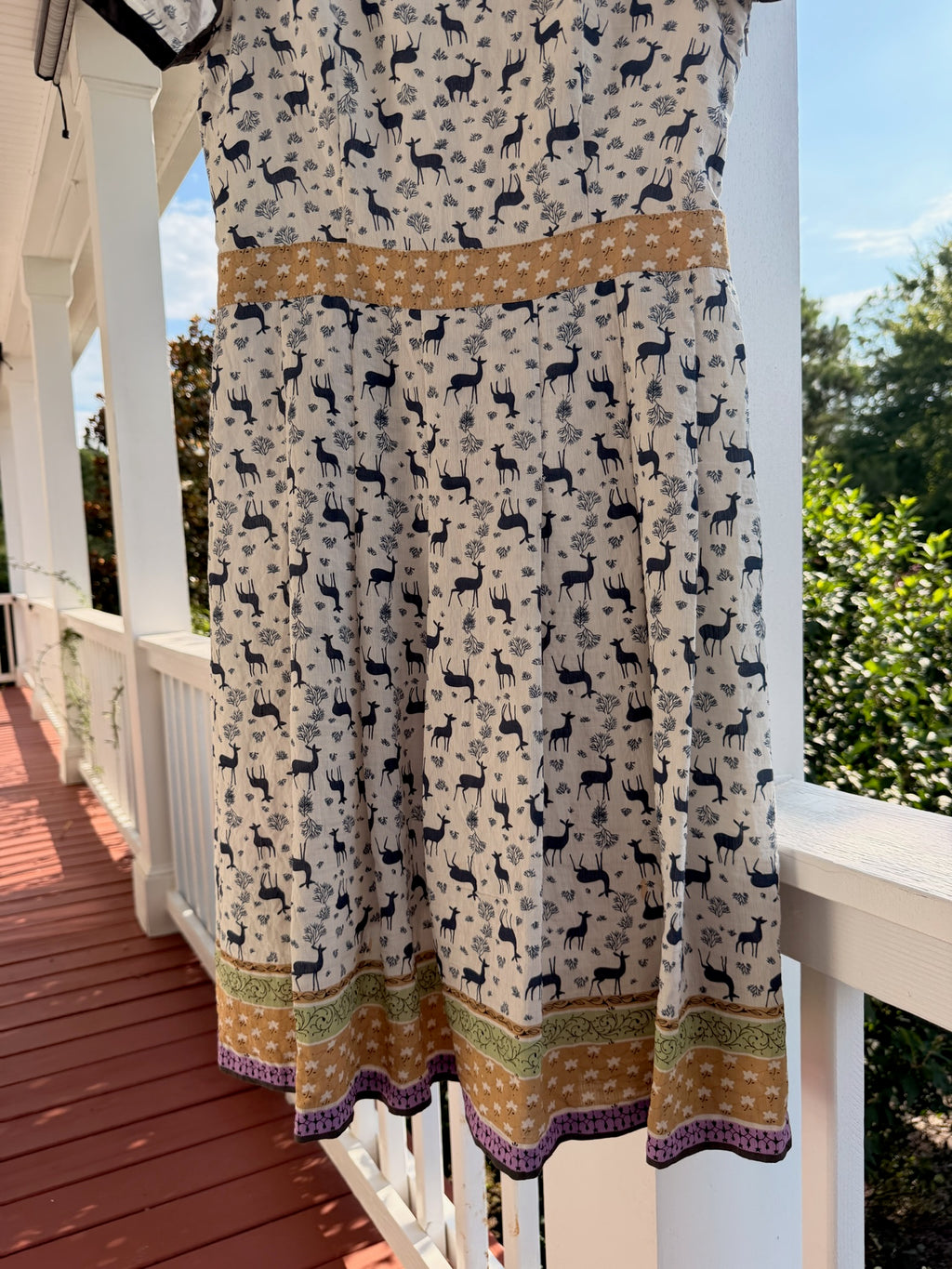Vintage Deer Print Dress