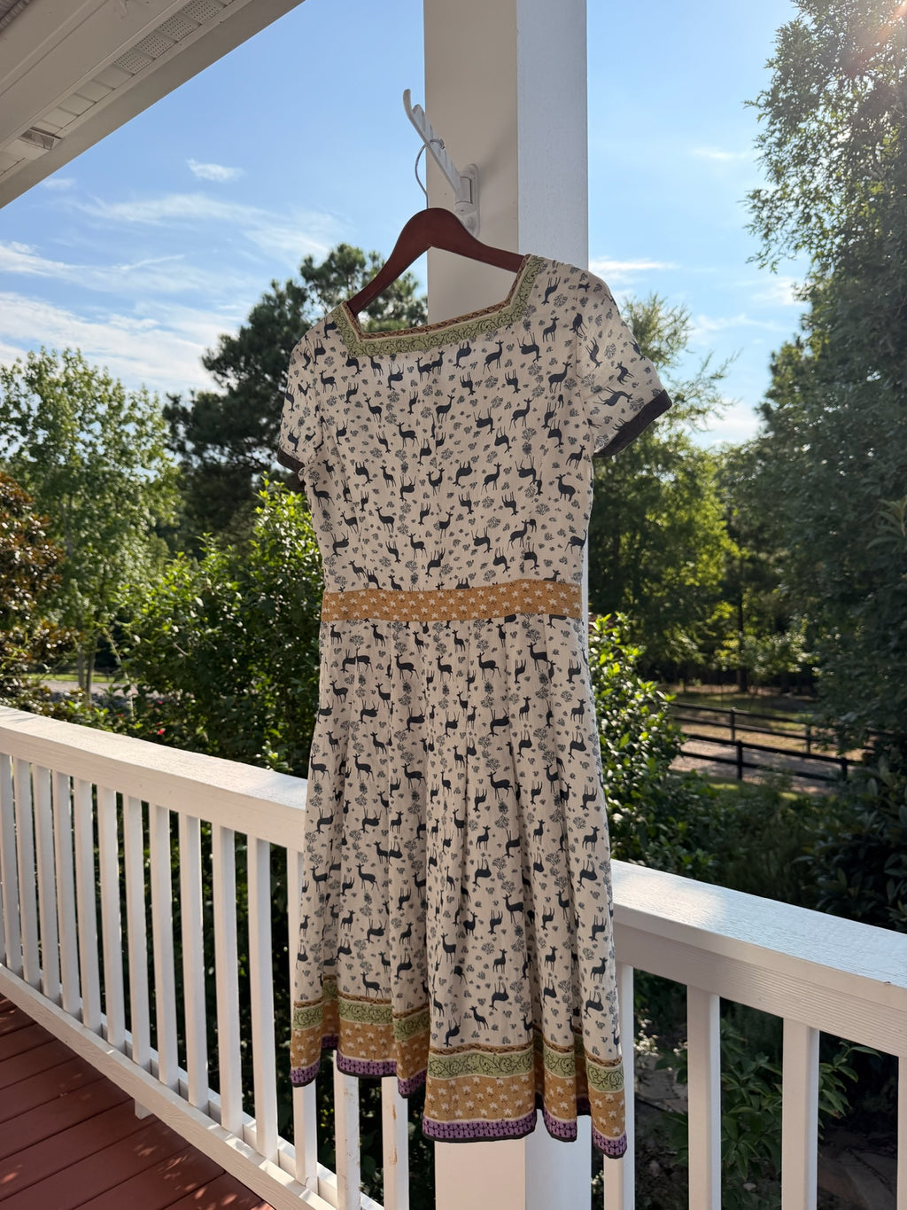 Vintage Deer Print Dress