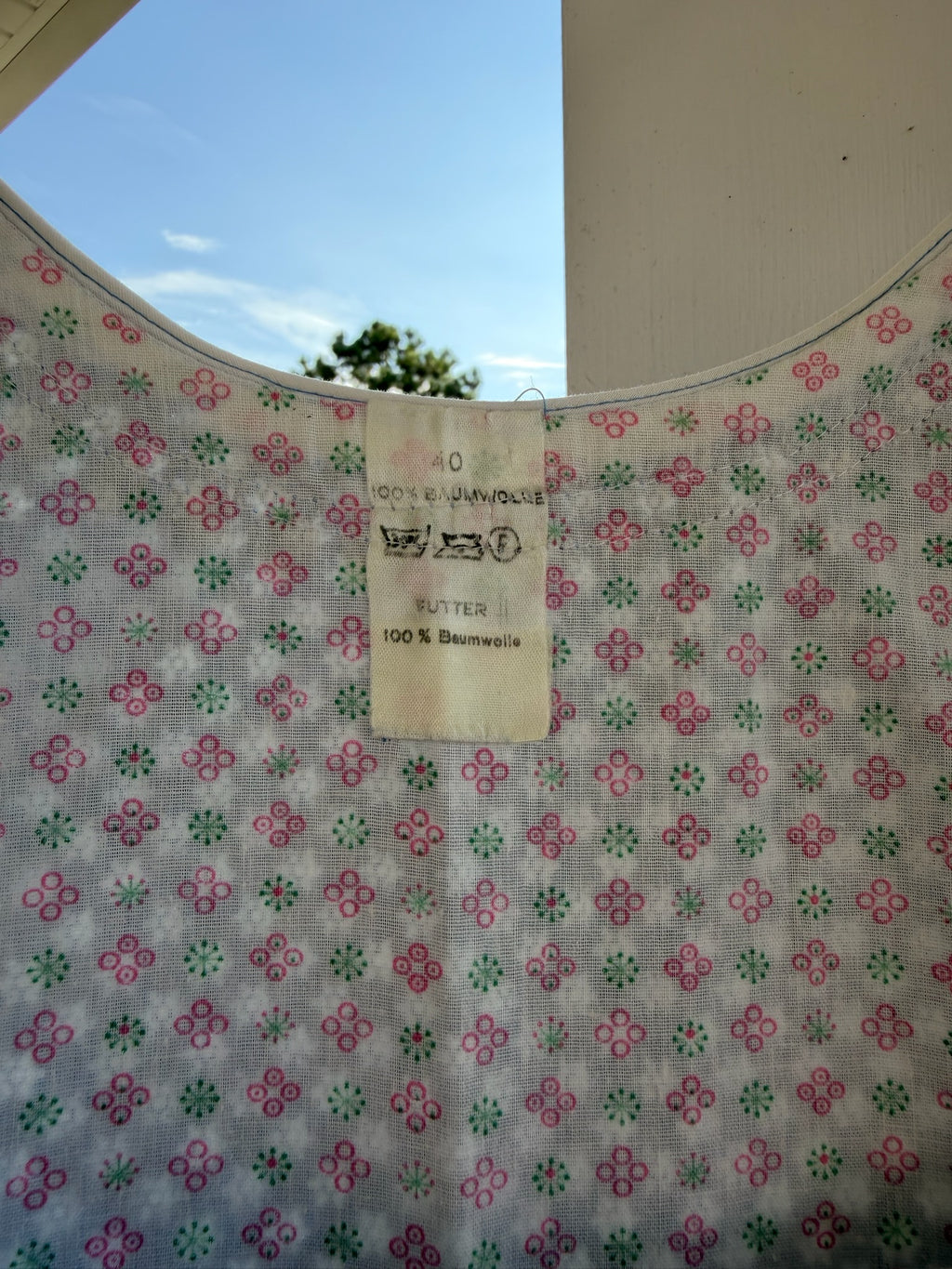 Vintage German-Made Cotton Dirndl-Inspired Floral Dress