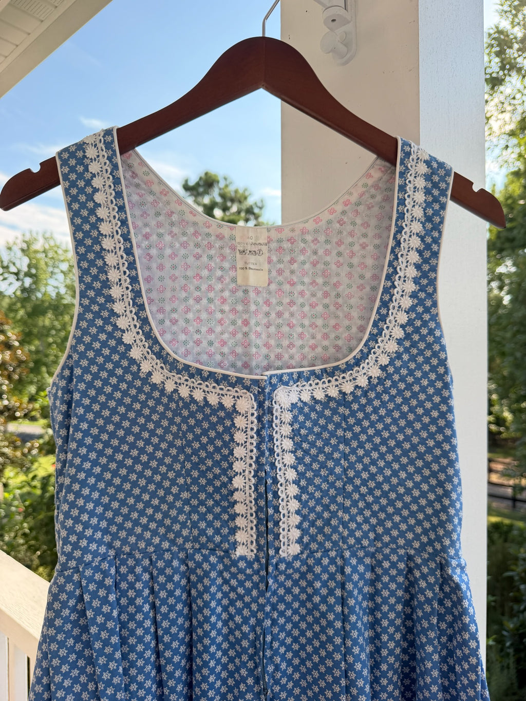Vintage German-Made Cotton Dirndl-Inspired Floral Dress