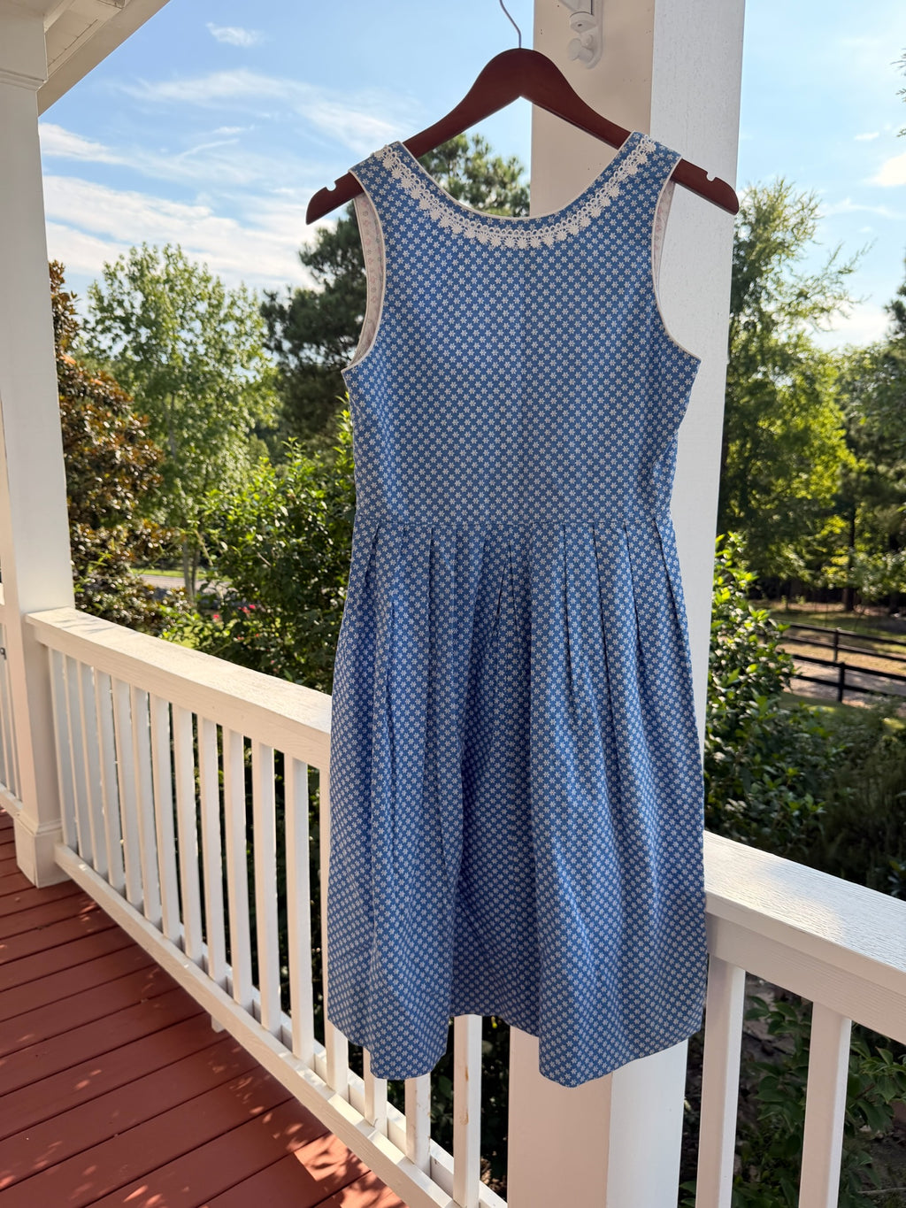 Vintage German-Made Cotton Dirndl-Inspired Floral Dress