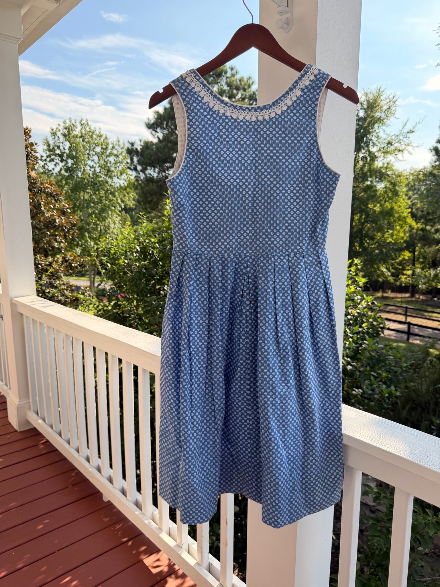 Vintage German-Made Cotton Dirndl-Inspired Floral Dress