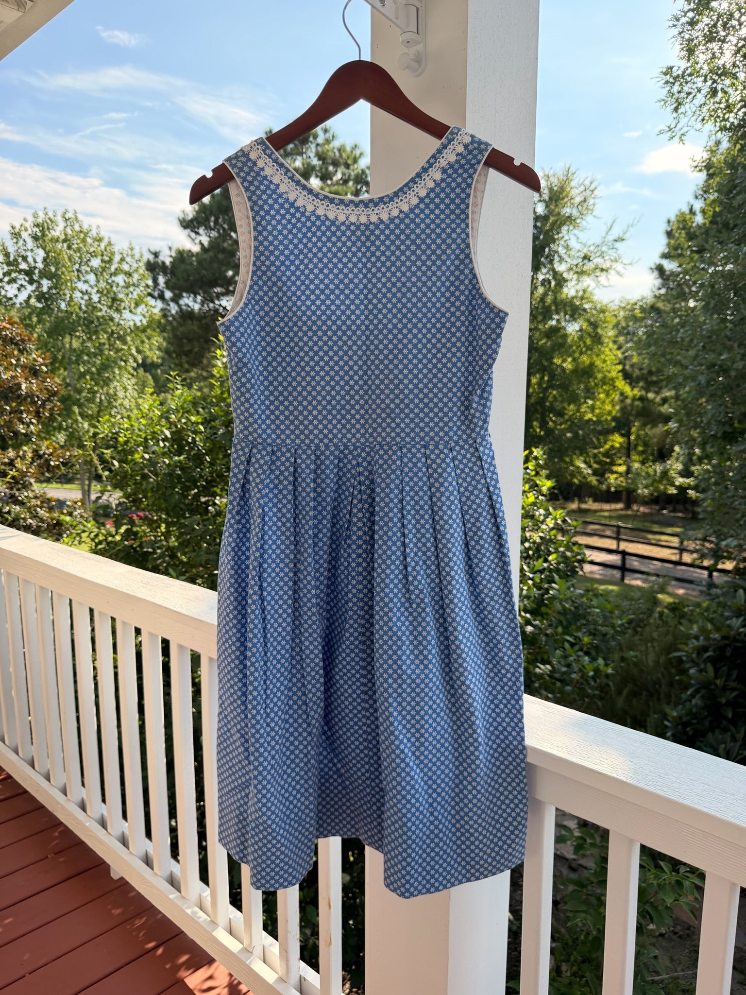 Vintage German-Made Cotton Dirndl-Inspired Floral Dress