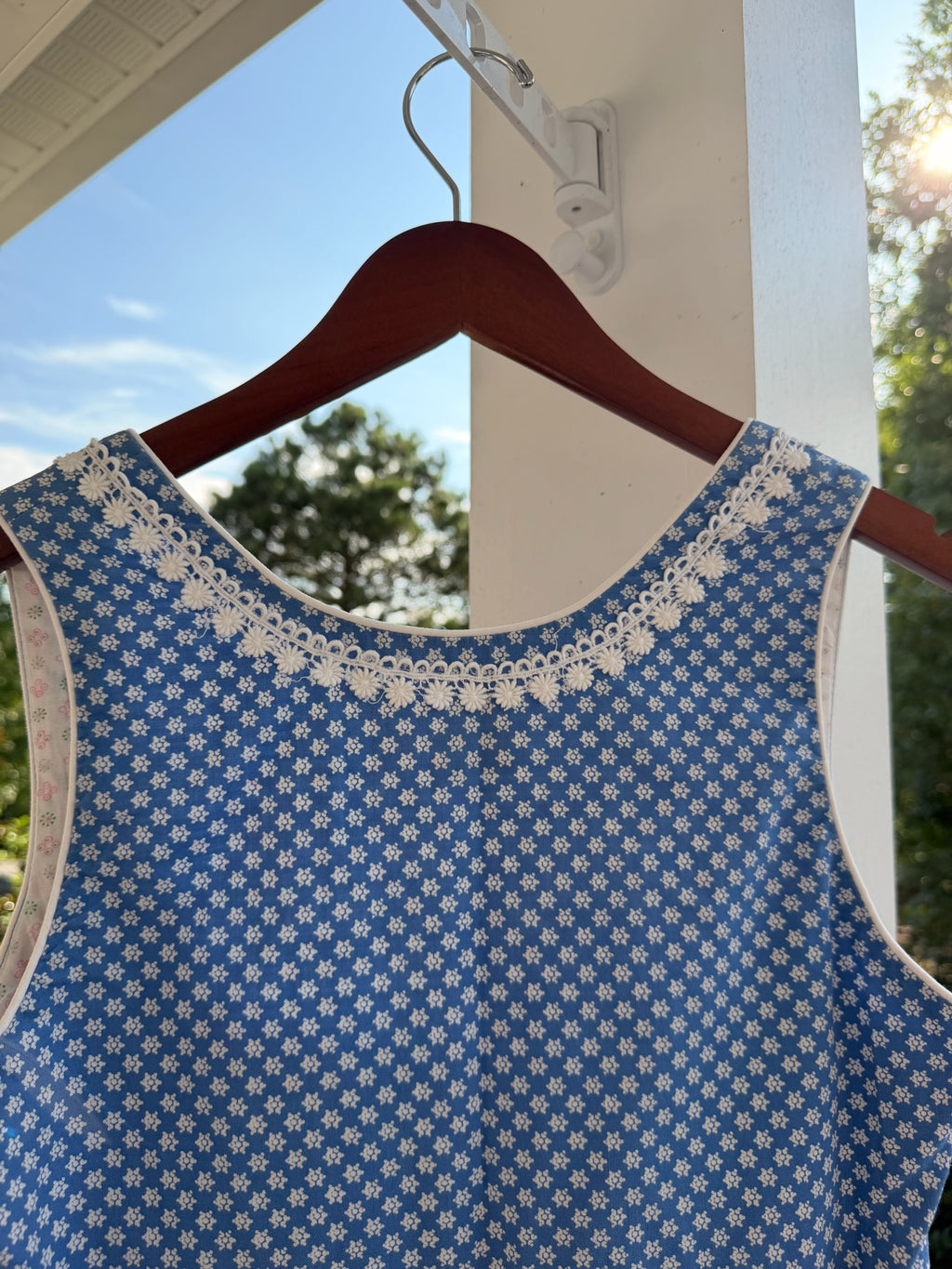 Vintage German-Made Cotton Dirndl-Inspired Floral Dress