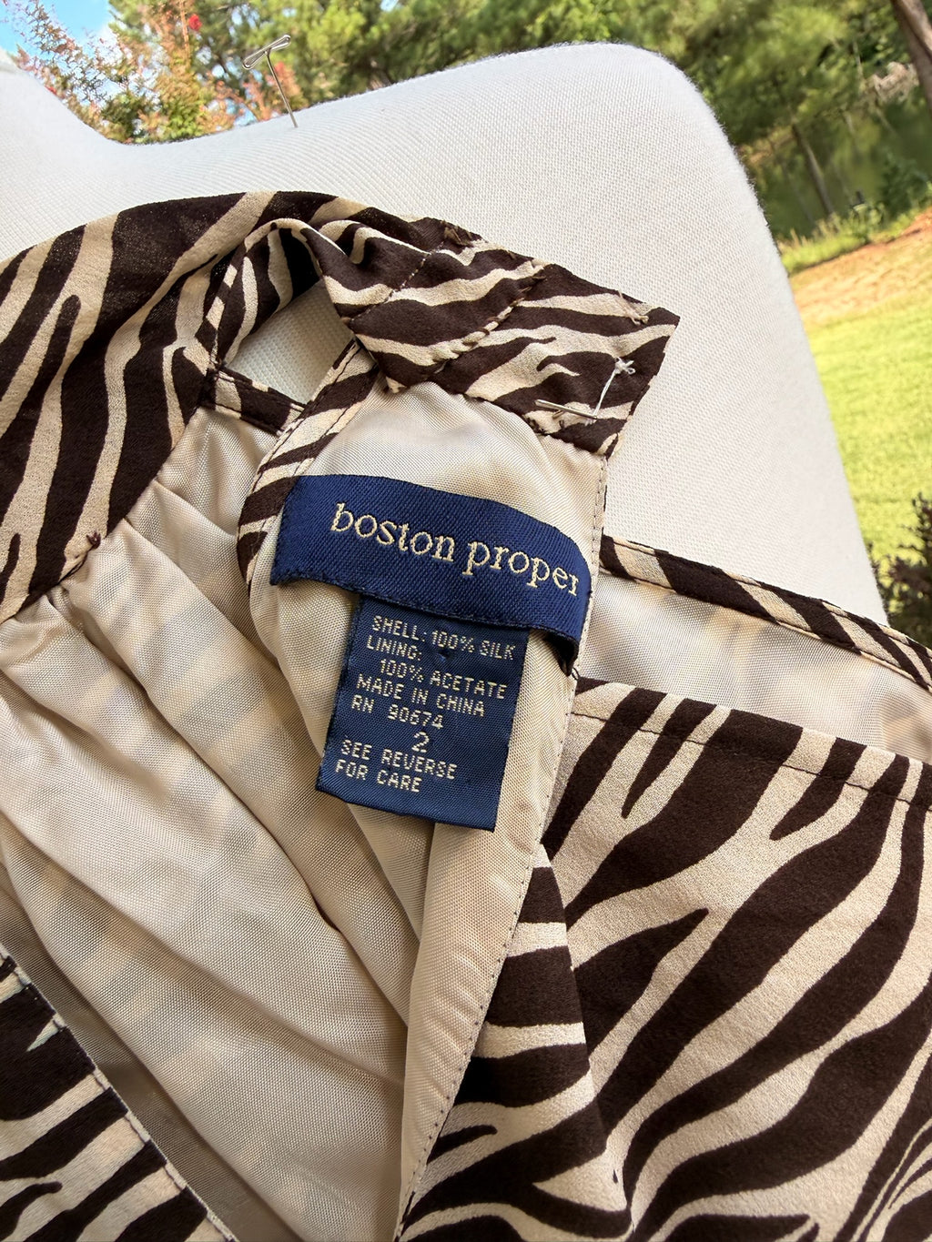 Vintage Boston Proper Silk Animal Print Dress