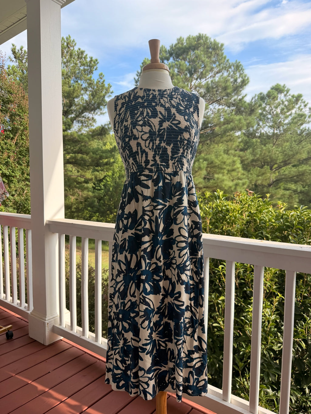 Calvin Klein Cotton Floral Midi Dress