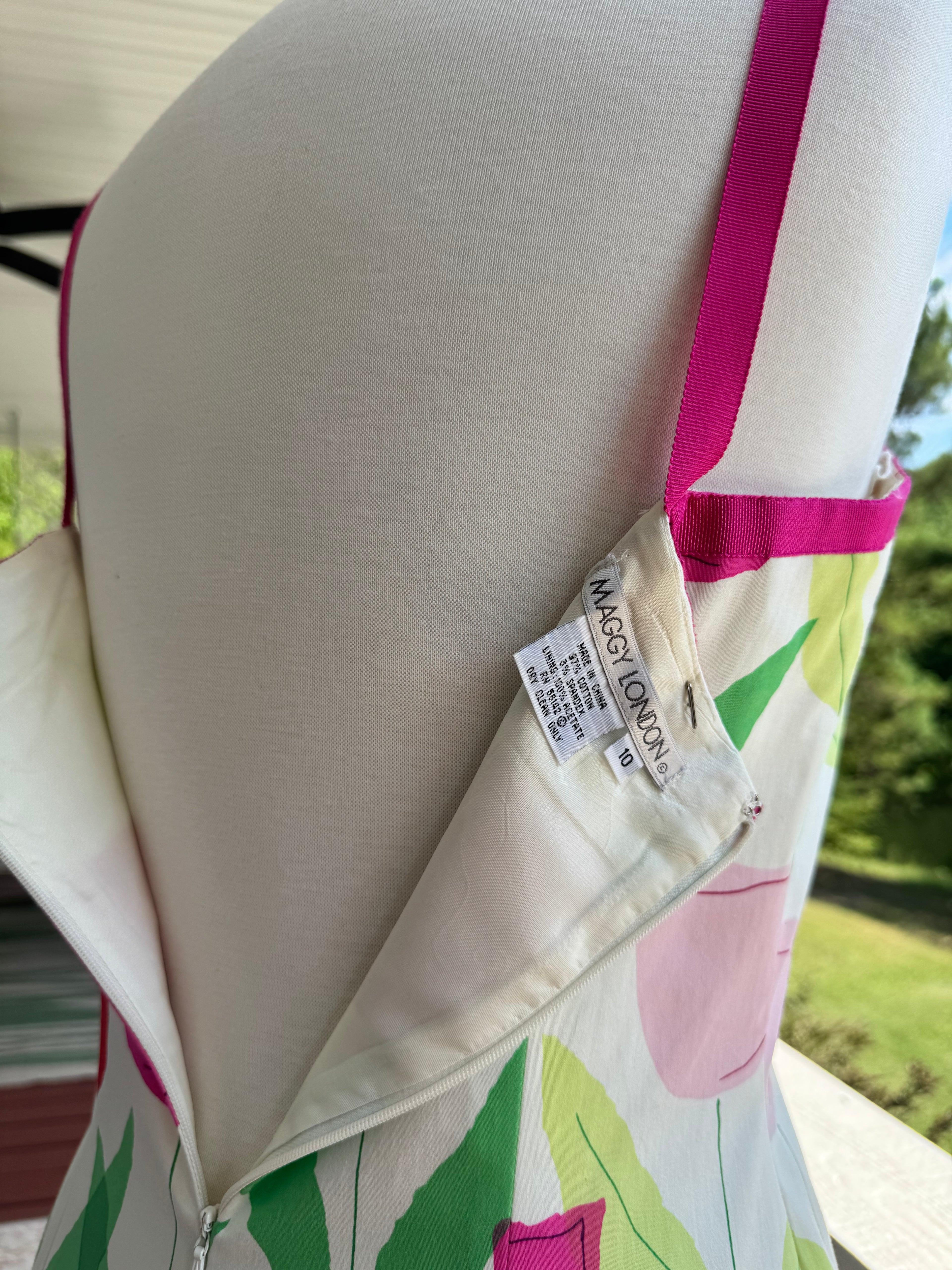 Vintage Maggy London Tulip Print Sundress