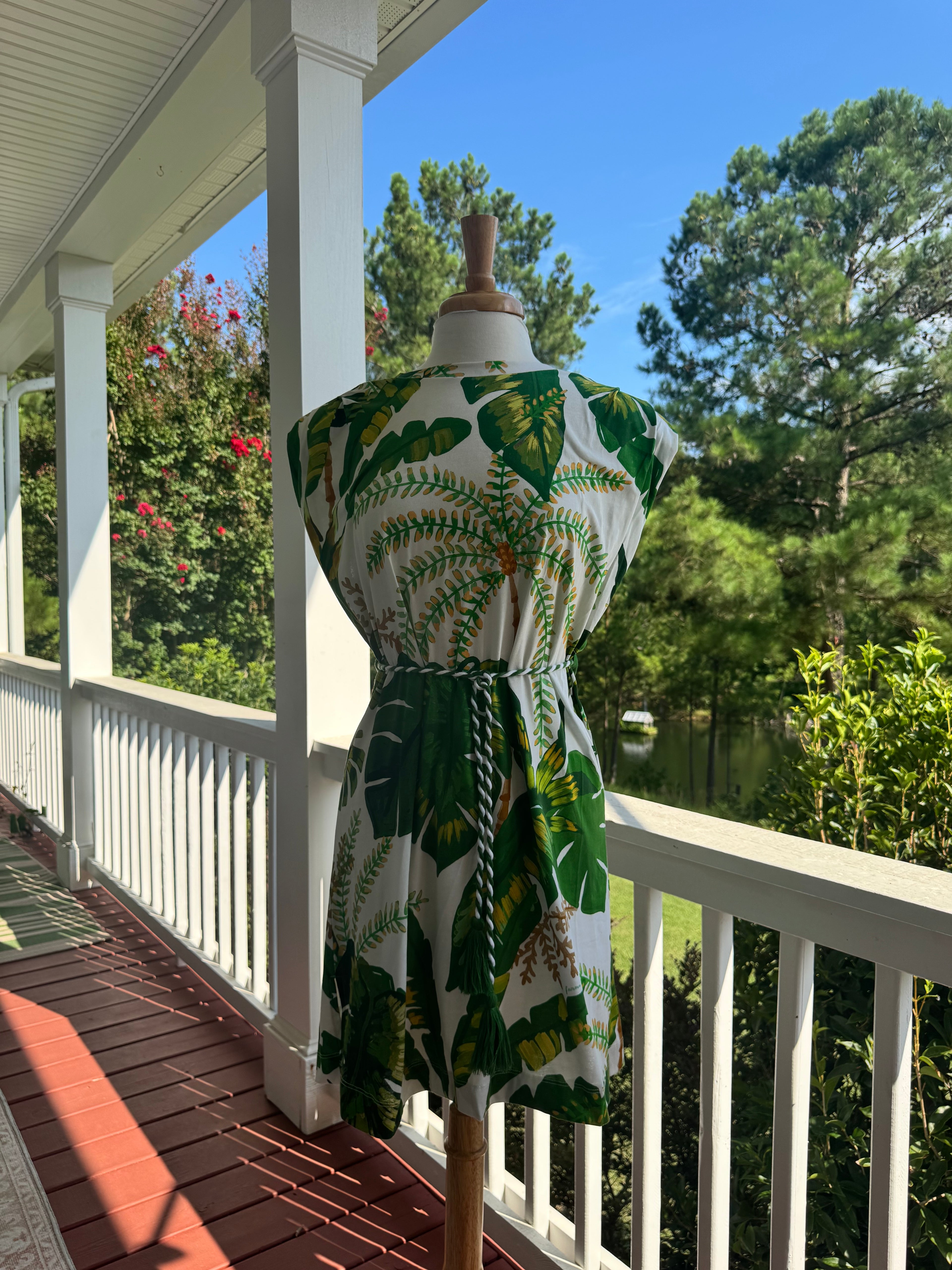 Farm Rio Tropical Palm Print Dress
