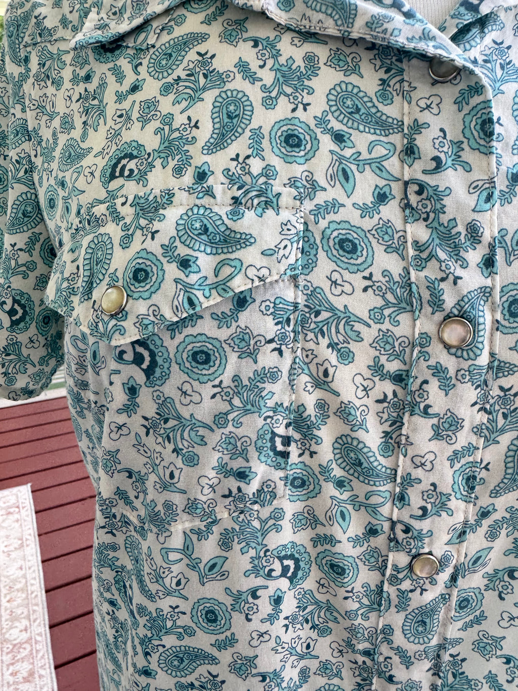 Wrangler Wester Paisley Snap Shirt 100% Cotton