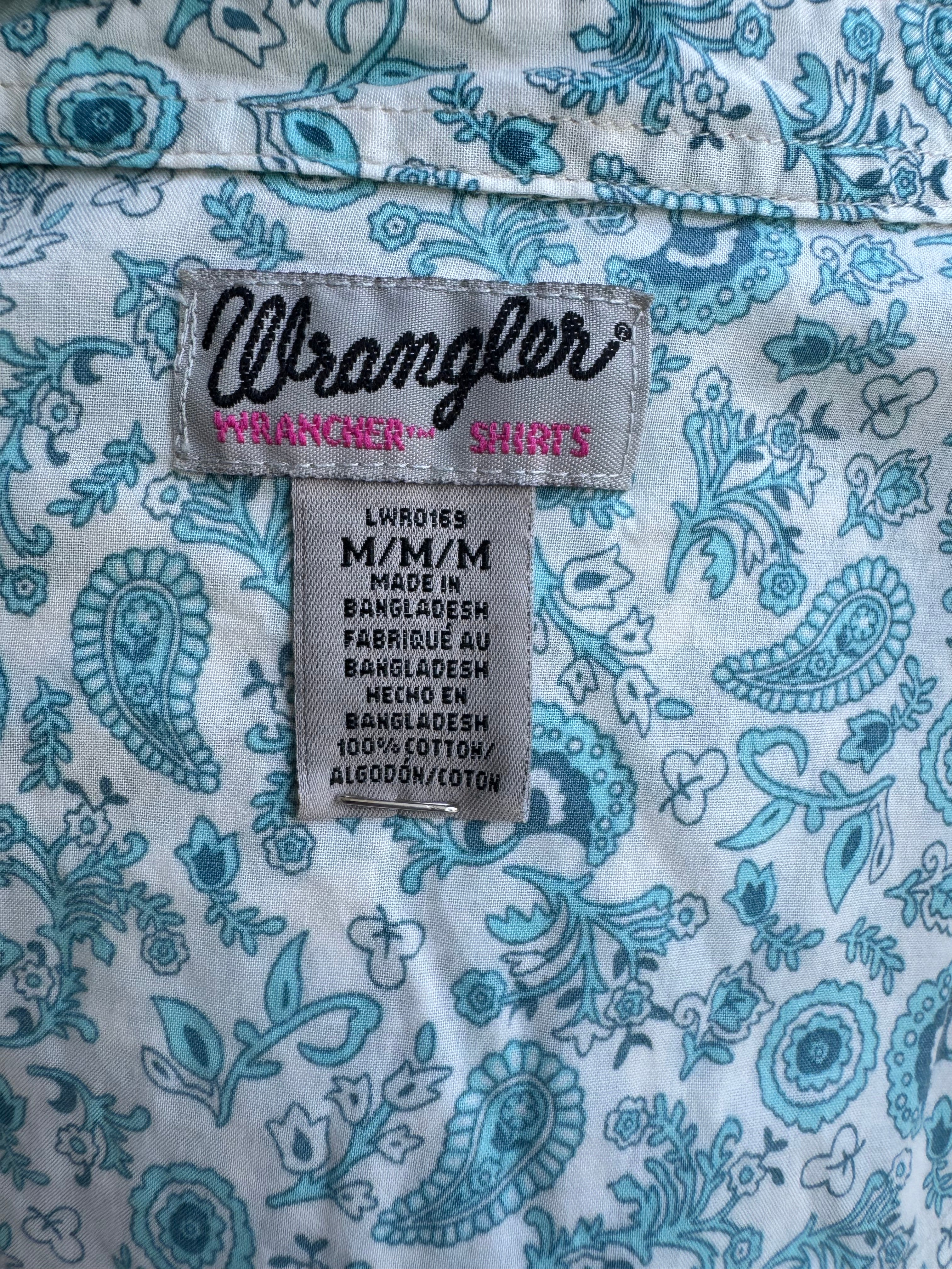 Wrangler Wester Paisley Snap Shirt 100% Cotton