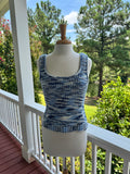 Staud Blue Marled Knit Top