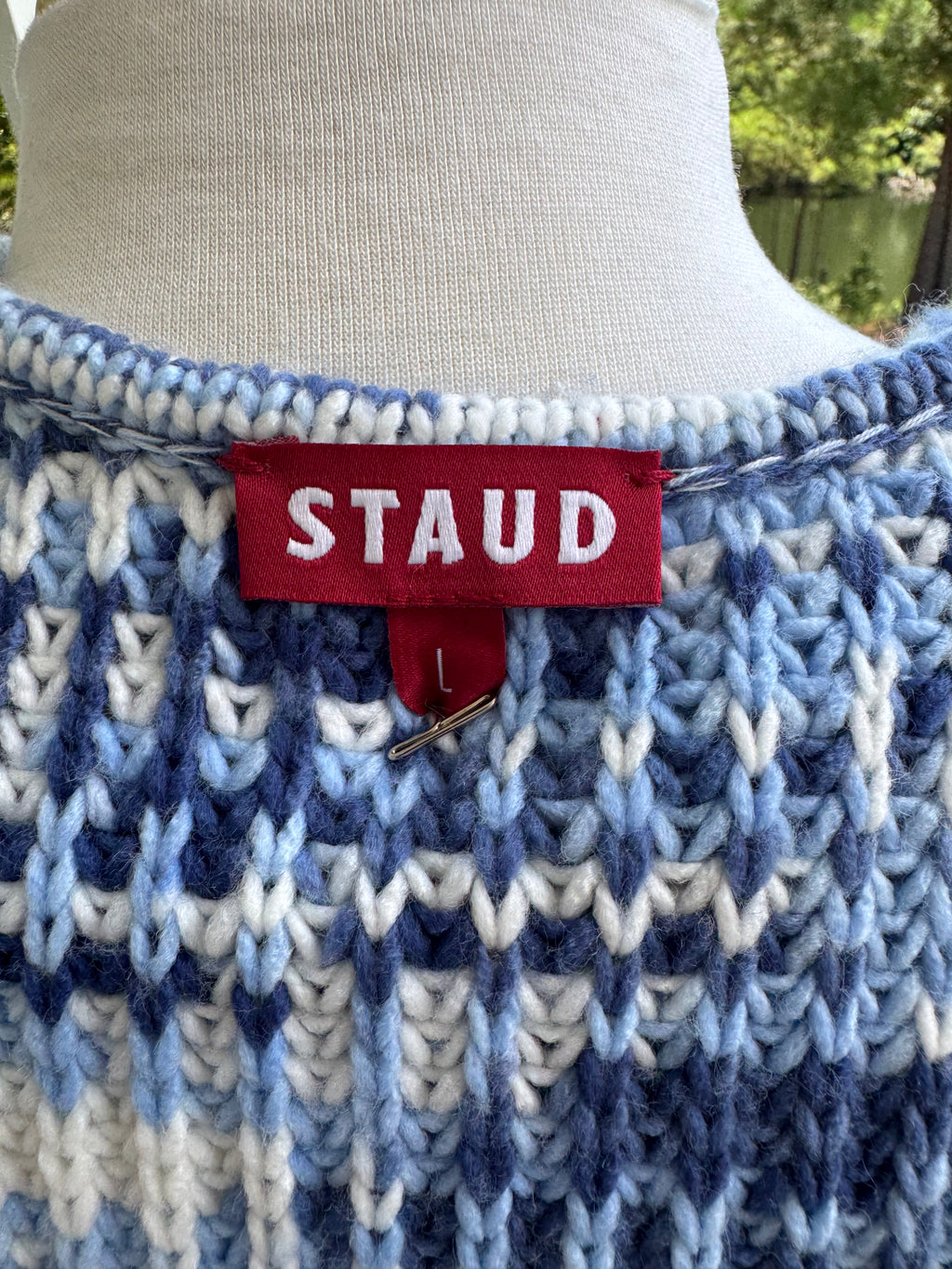 Staud Blue Marled Knit Top