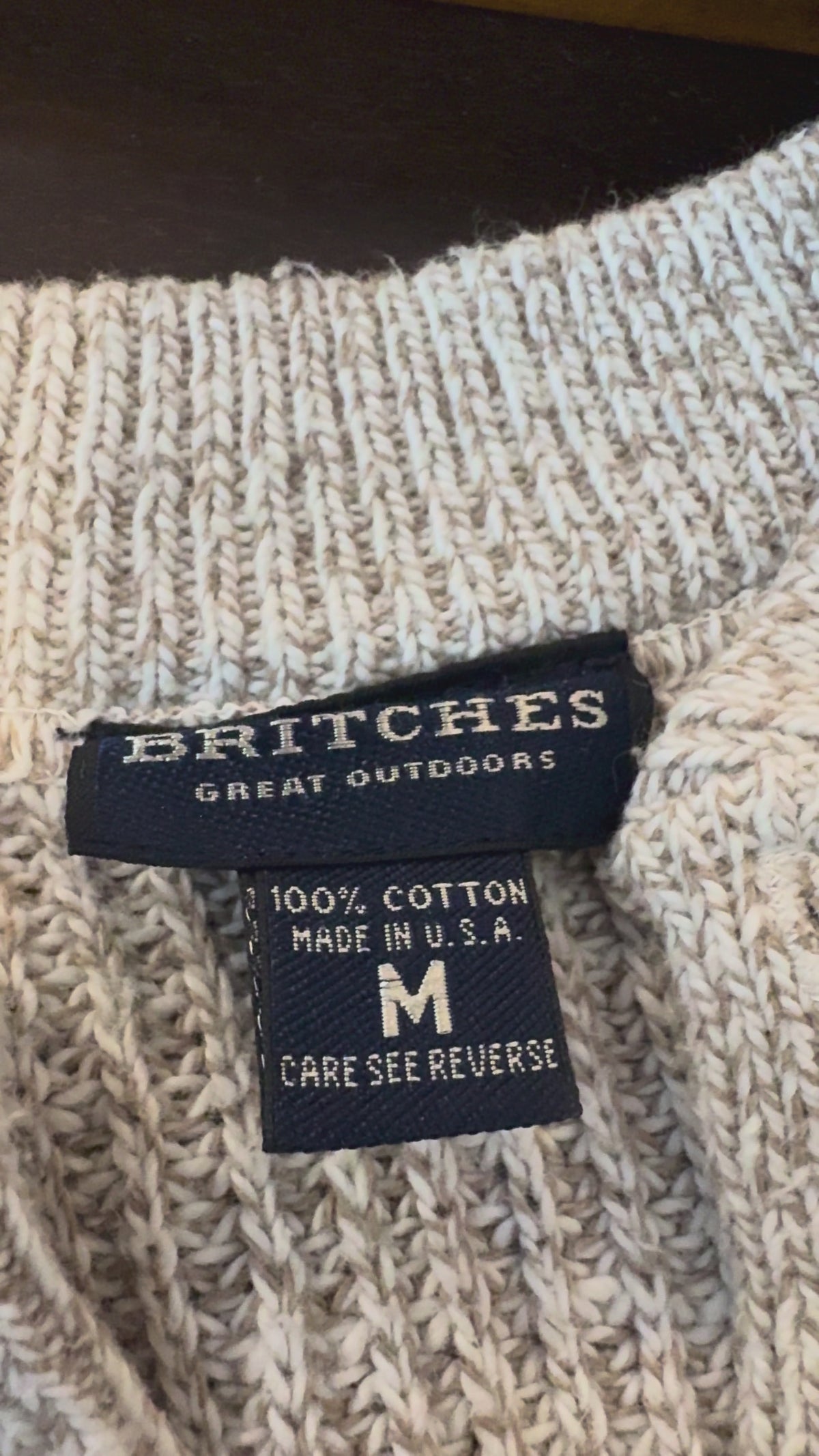 Vintage 90s Britches Great Outdoors Cotton Henley Sweater Medium Made in USA